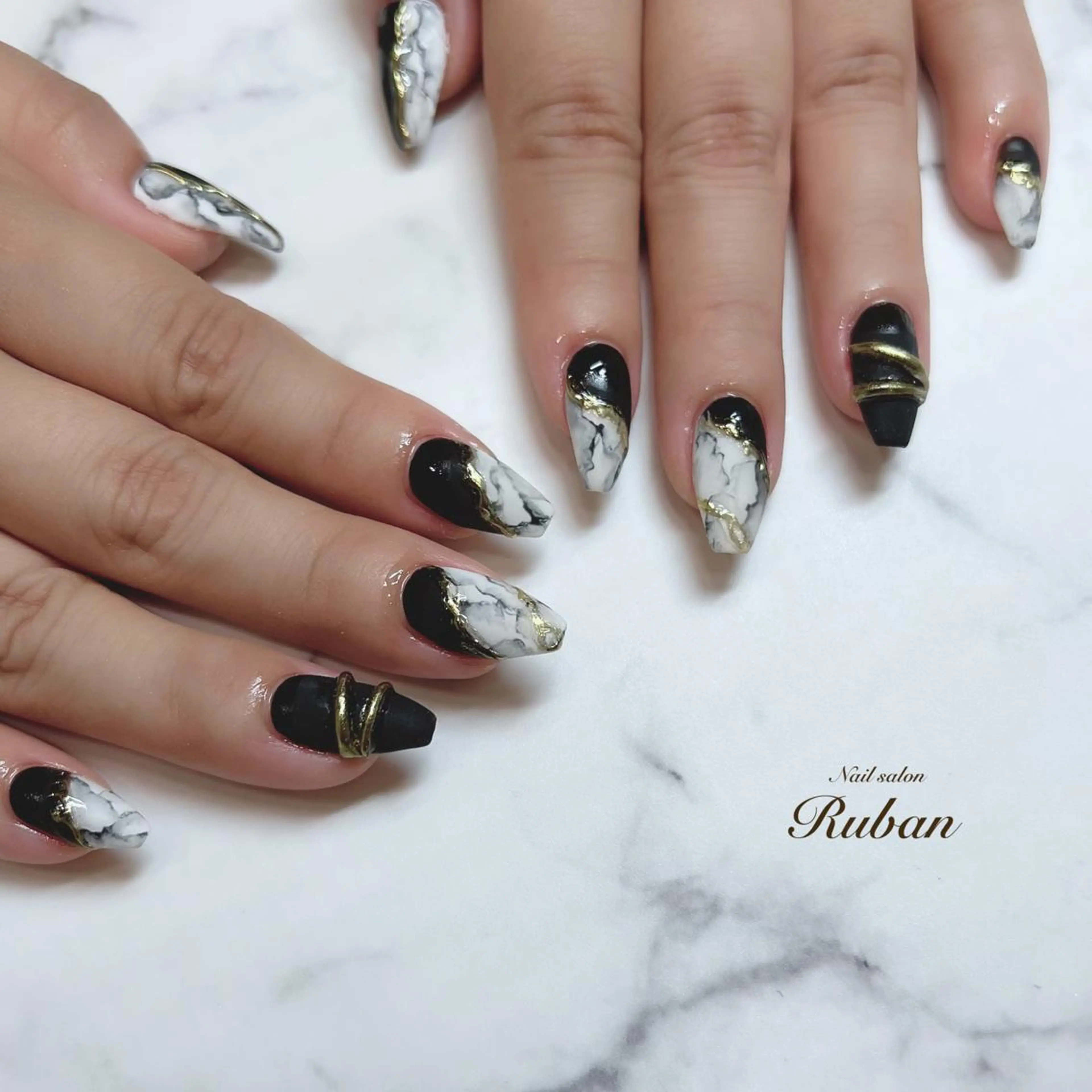 ネイル 大理石ネイル(マーブル) 持ち込み Nail salon Rubanのネイルデザイン