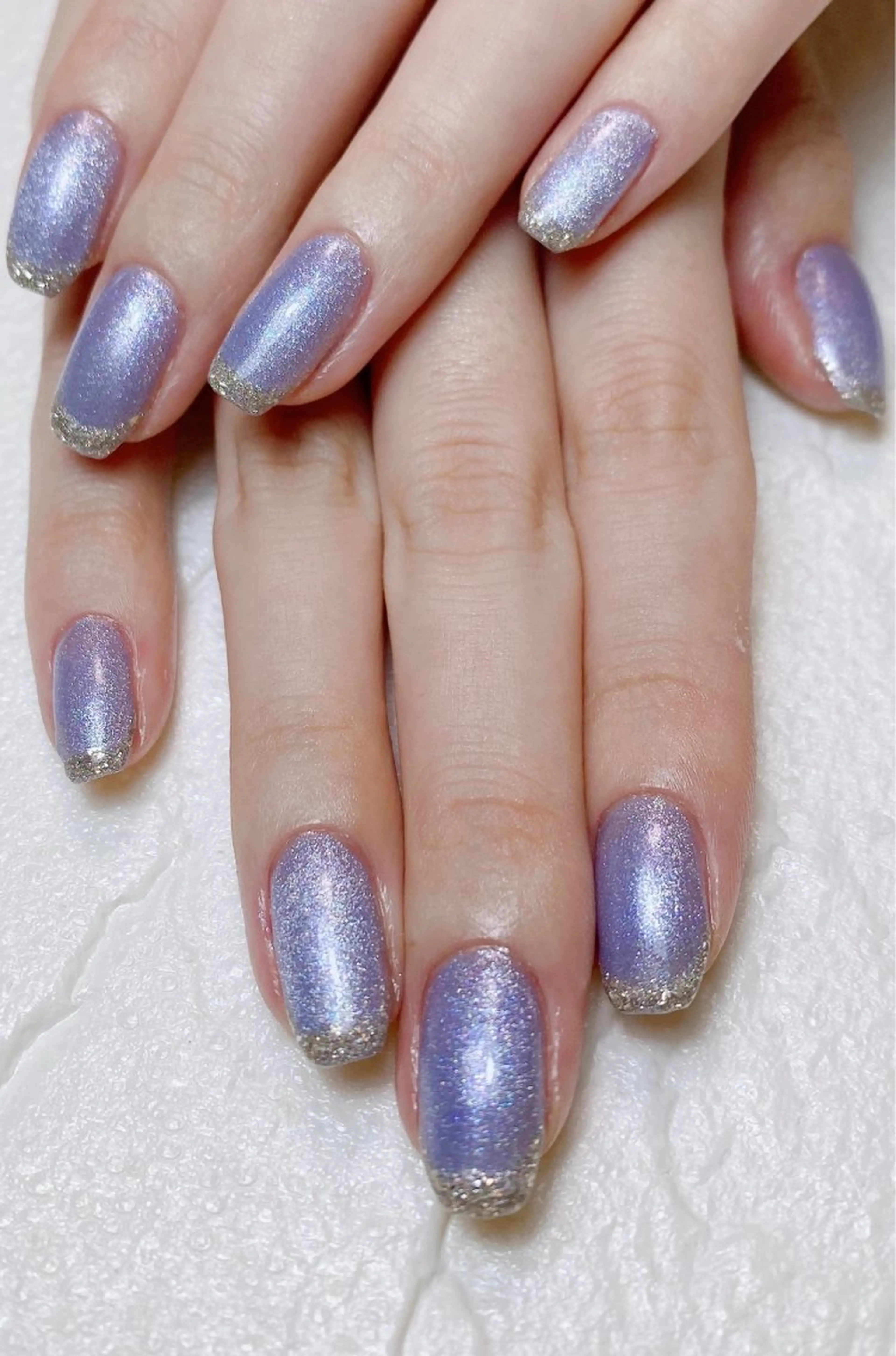 ネイル フラッシュネイル フレンチネイル ラメ(グリッター) マグネットネイル Nail Salon K 🧸美爪育成のネイルデザイン