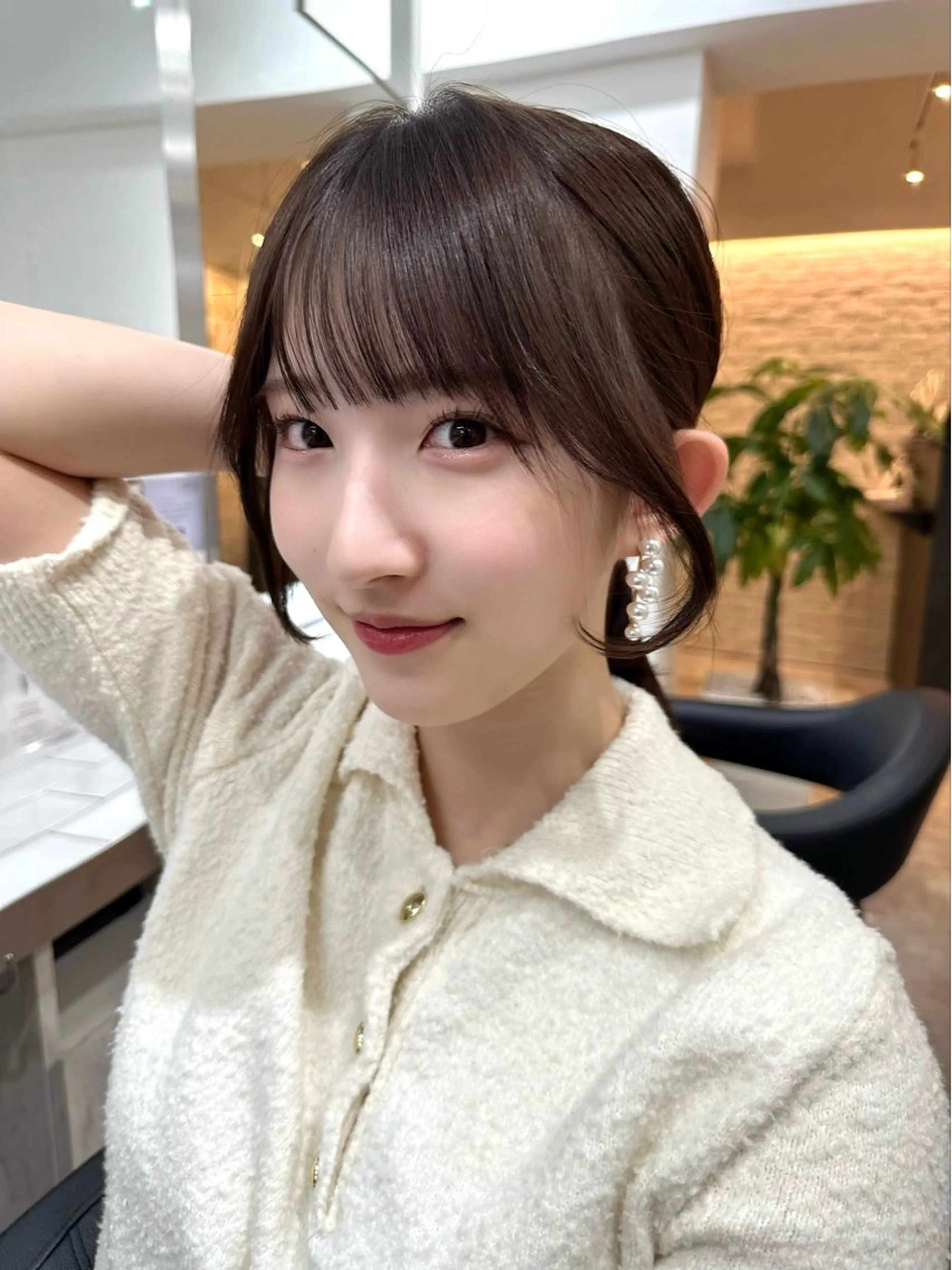 セミロング カラー ミディアムレイヤー 添田晃基のヘアスタイル