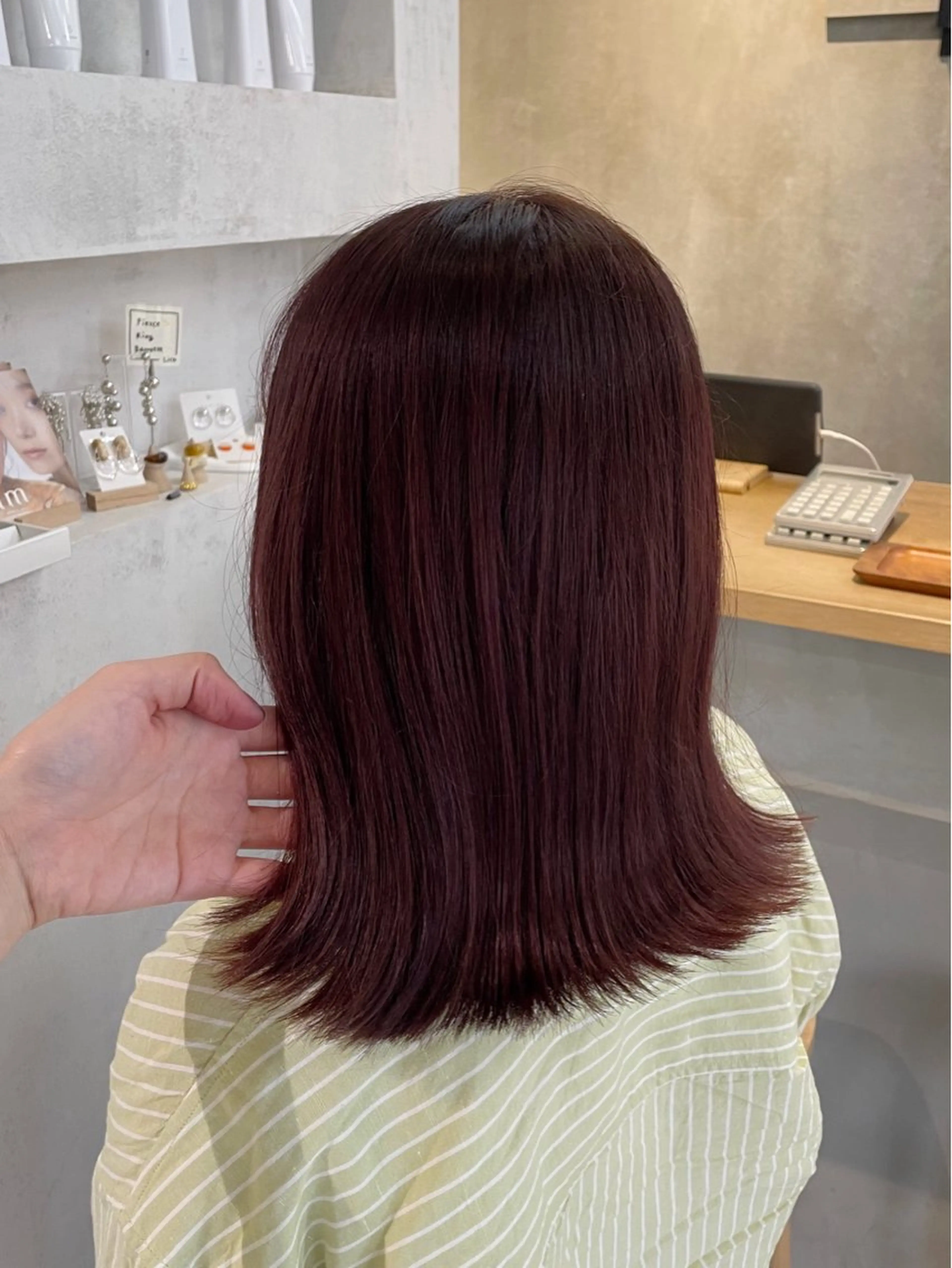 ミディアム ピンクブラウン レイヤーカット 🌿 濱野玲奈のヘアスタイル