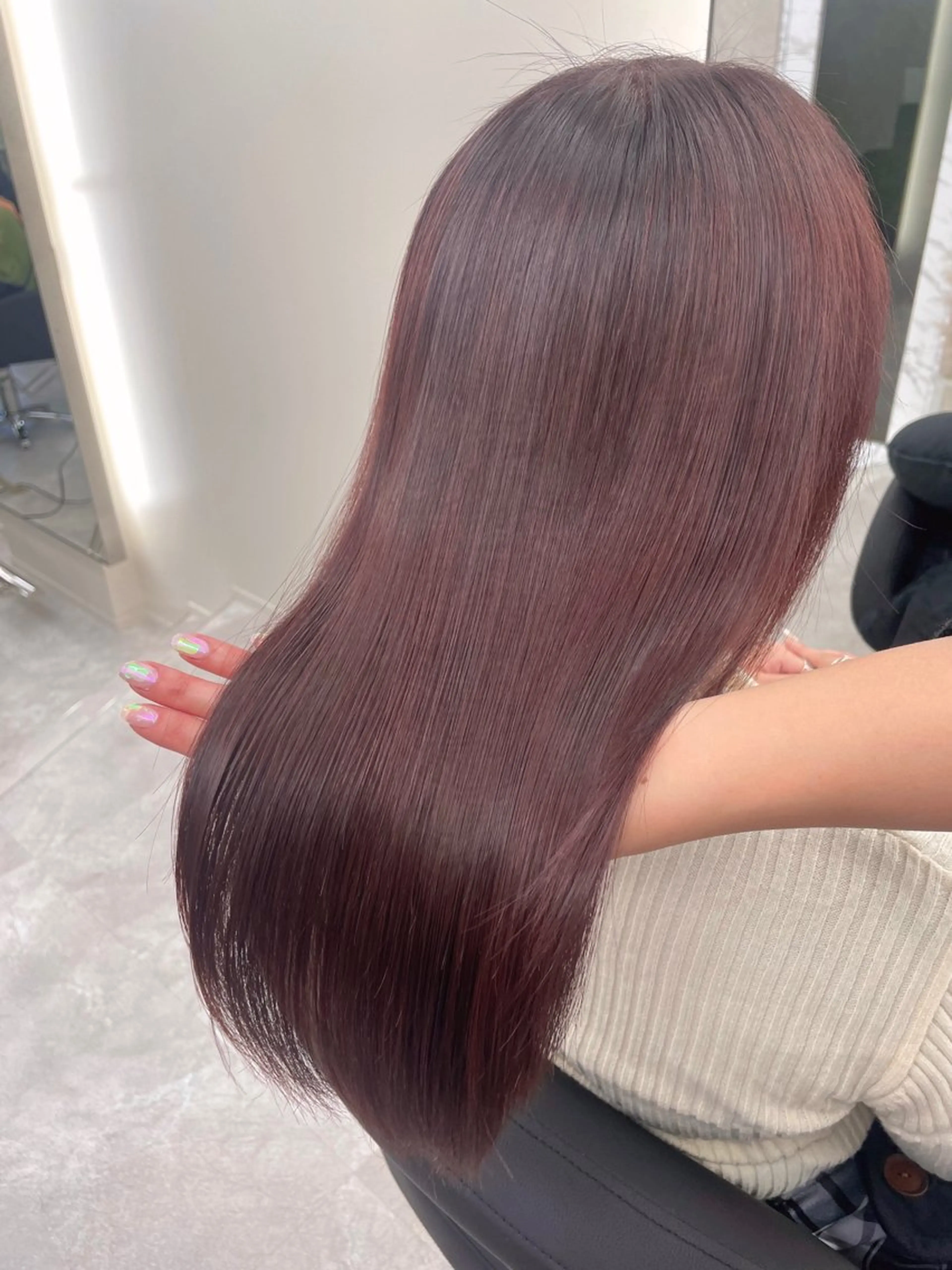 セミロング カラー ブリーチ ブリーチなしカラー 韓国風ヘア 心斎橋/ブリーチなし 髪質改善/レイヤーのヘアスタイル