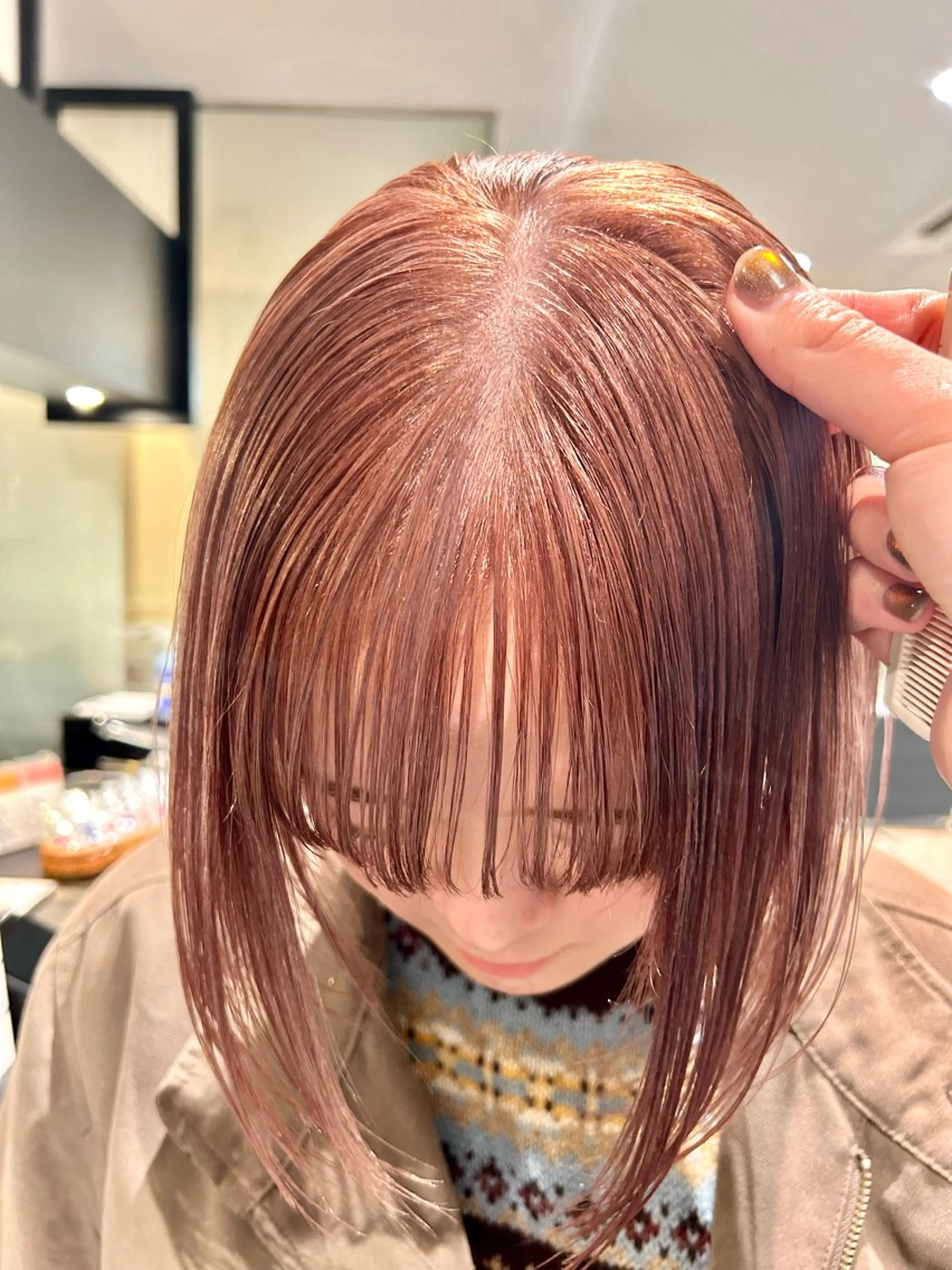 ミディアム カラー ピンクカラー 🎀ヘアセット透明感 /REINA🎀のヘアスタイル