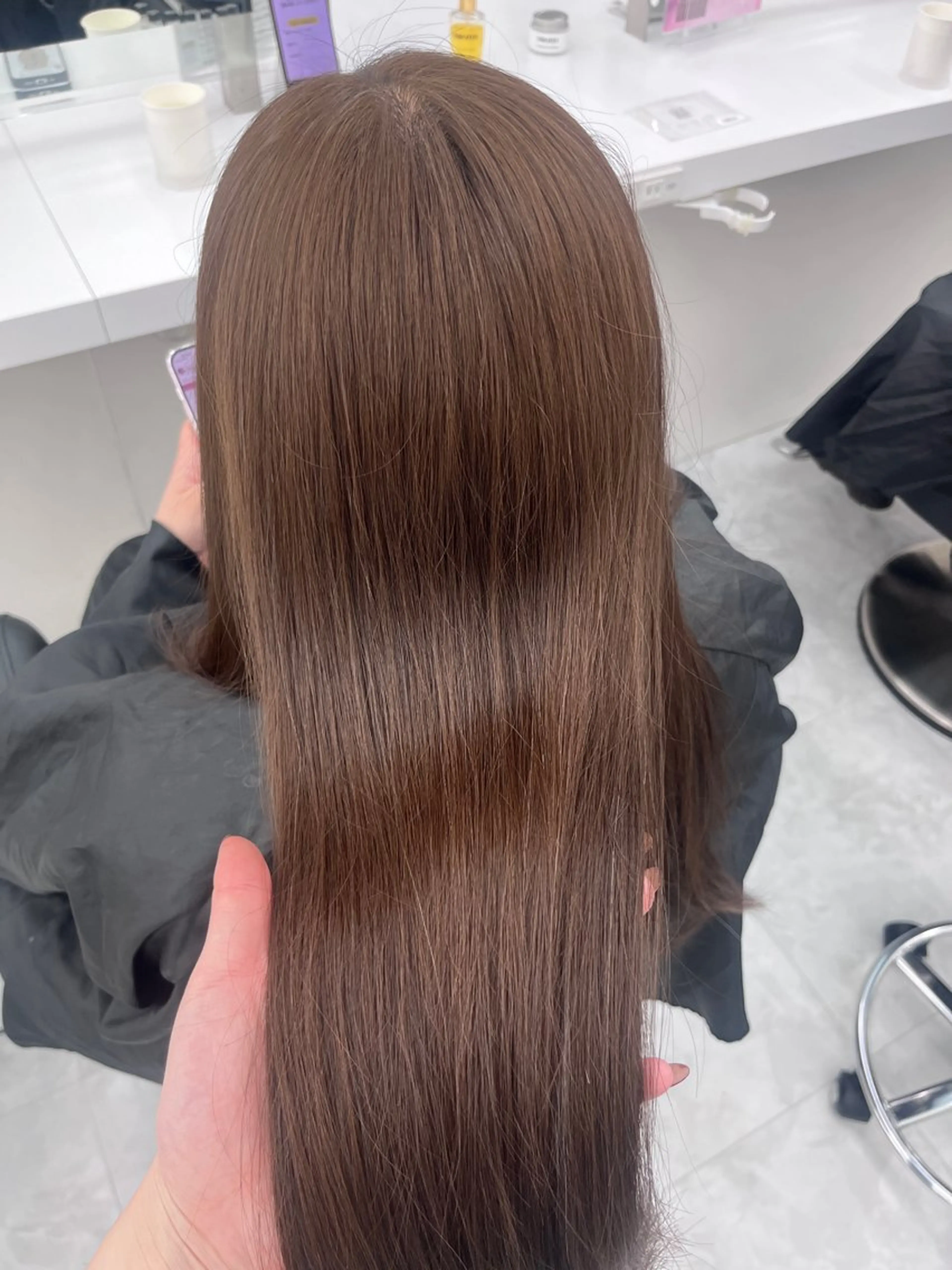 ロング ヘアカラー トリートメント ヘッドスパ ♡ナチュラルガーリー ♡ベージュ♡RINAのヘアスタイル