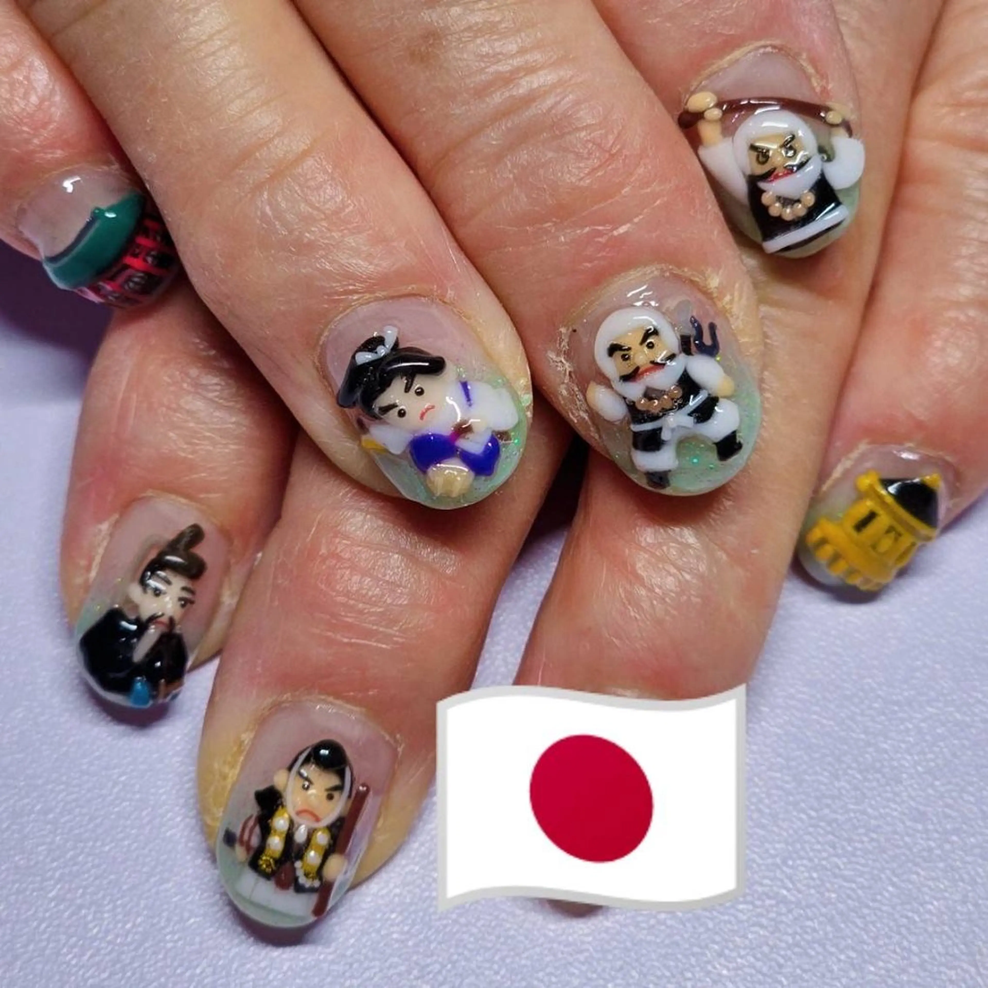 ネイル アートネイル クリアネイル グラデーション グリーン ラメ(グリッター) ハンドネイル よしだ ひろきのネイルデザイン