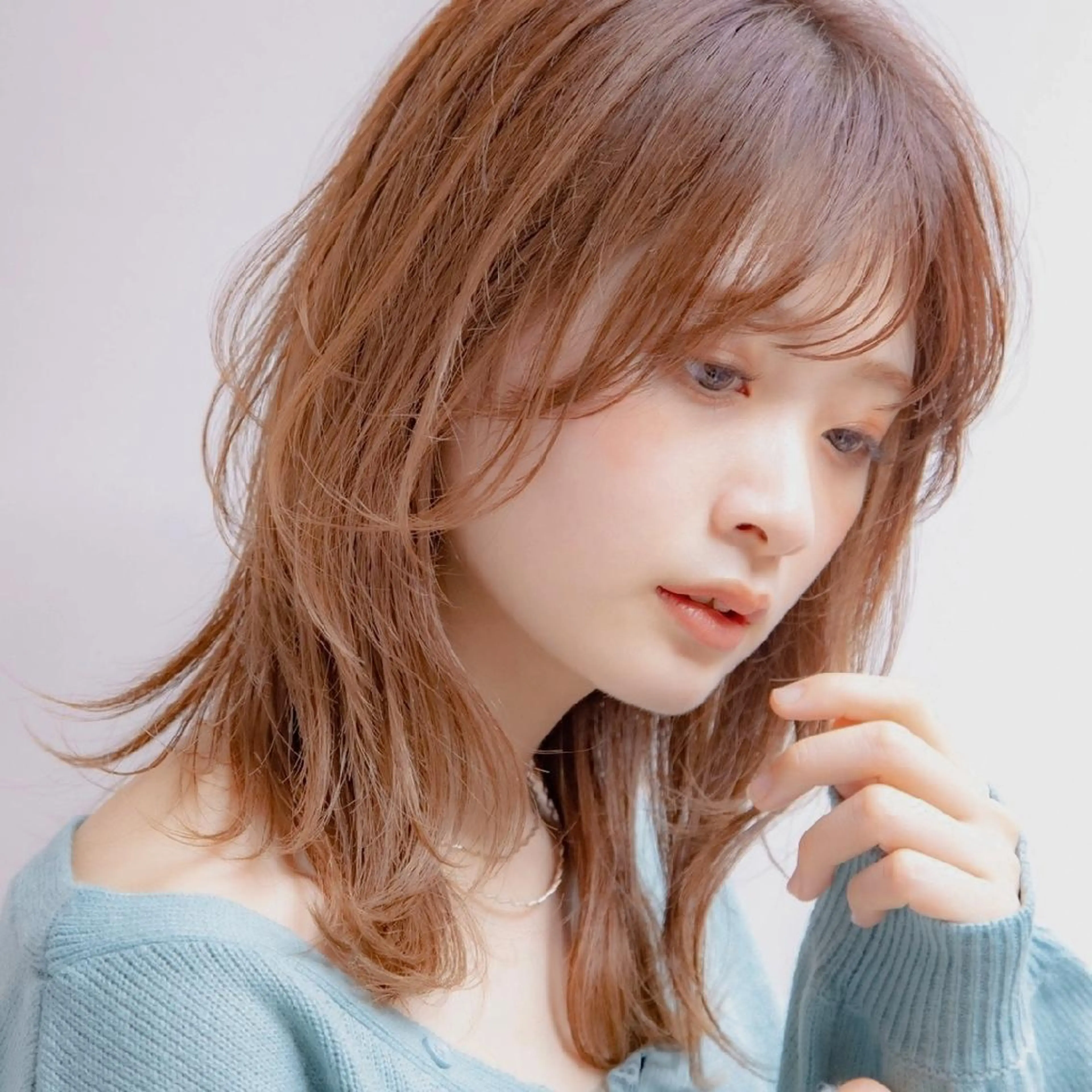 ミディアム 顔周りカット 似合わせカット 小顔カット 縮毛矯正/レイヤー 💎やまもとちひろのヘアスタイル