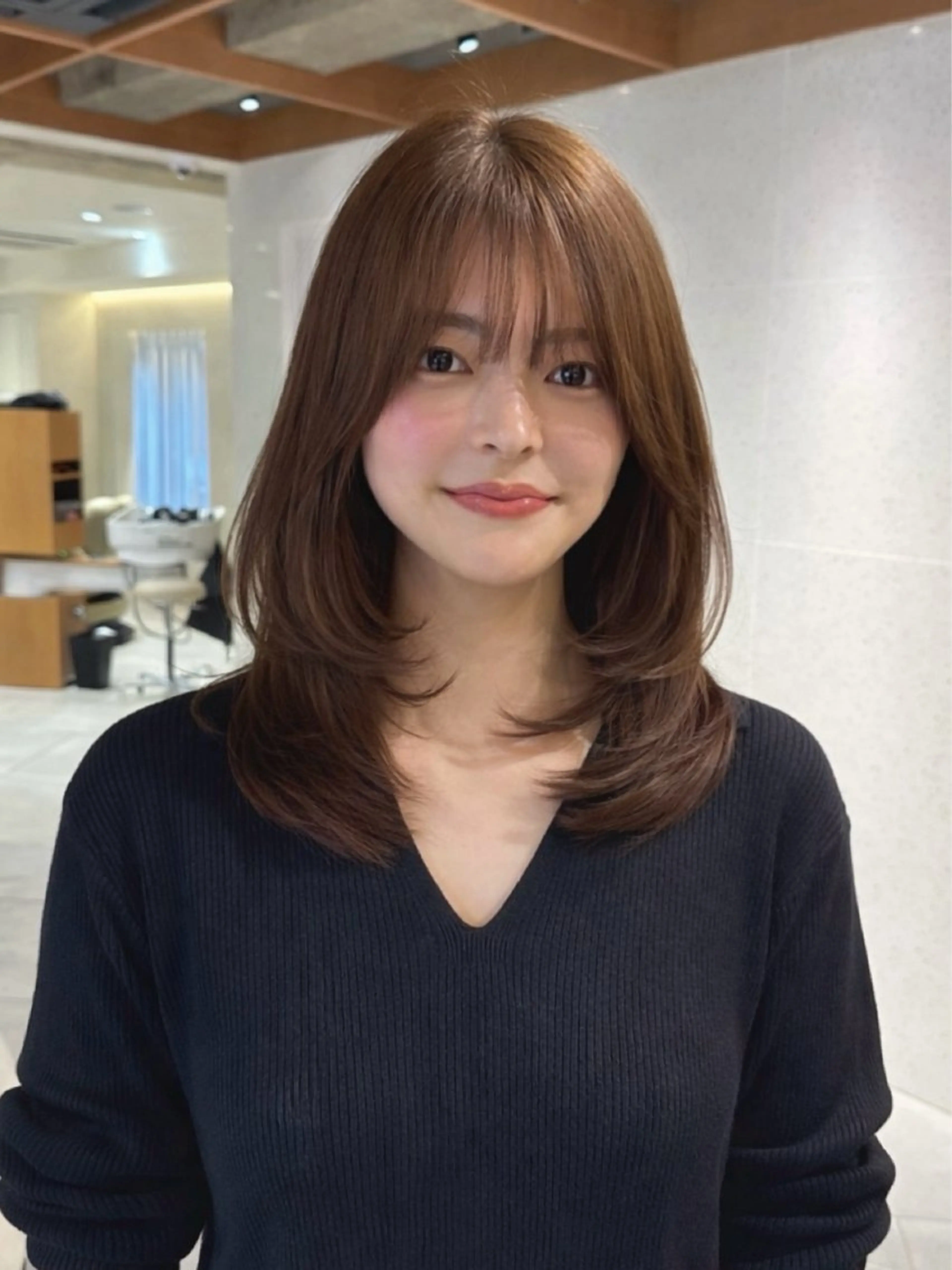ミディアム カラー ヘアカラー トリートメント MISATO THIRD SHOPのヘアスタイル