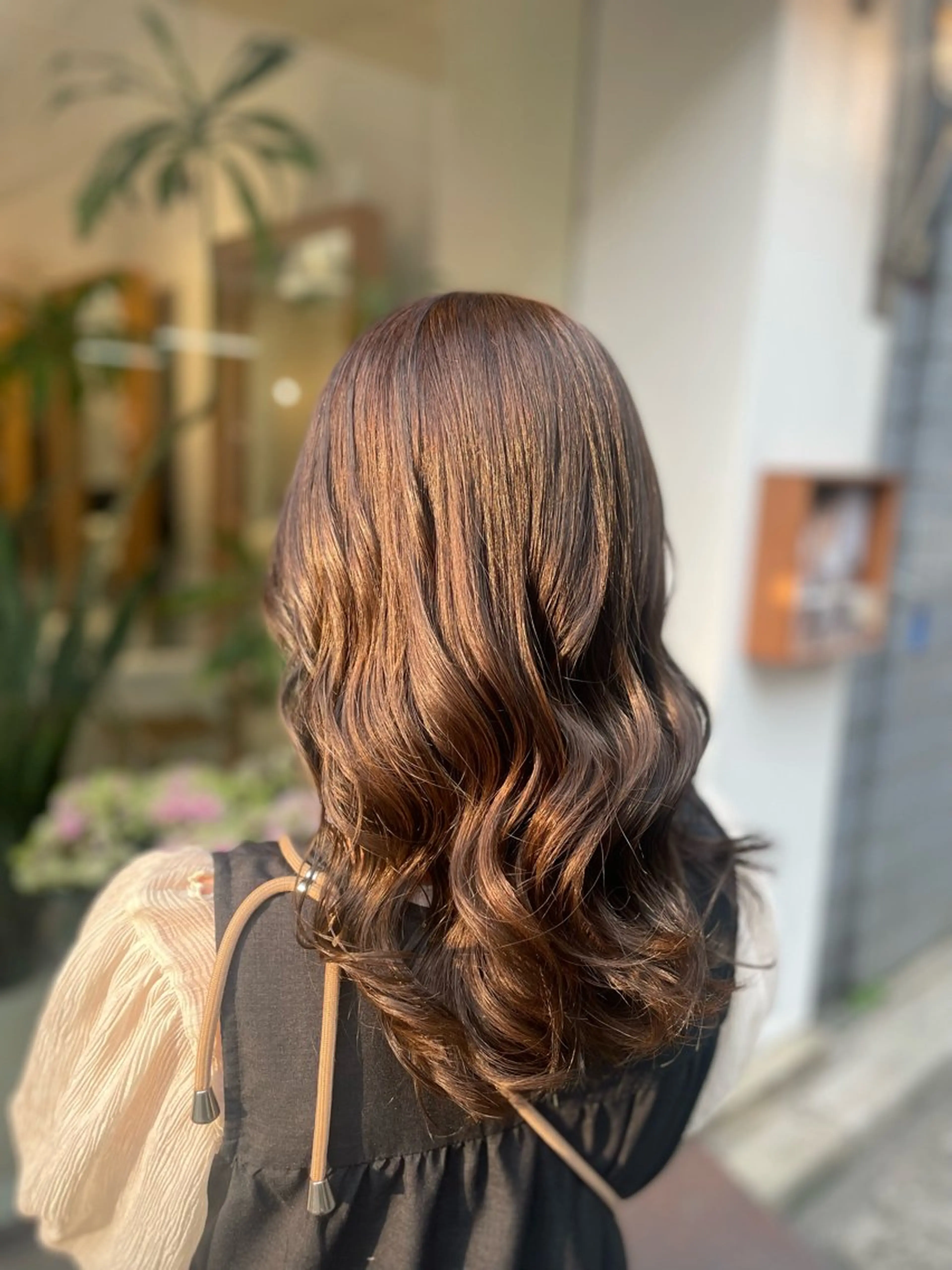 ロング カラー グレージュ ヘアカラー 福田千尋/インナー カラー/縮毛矯正のヘアスタイル