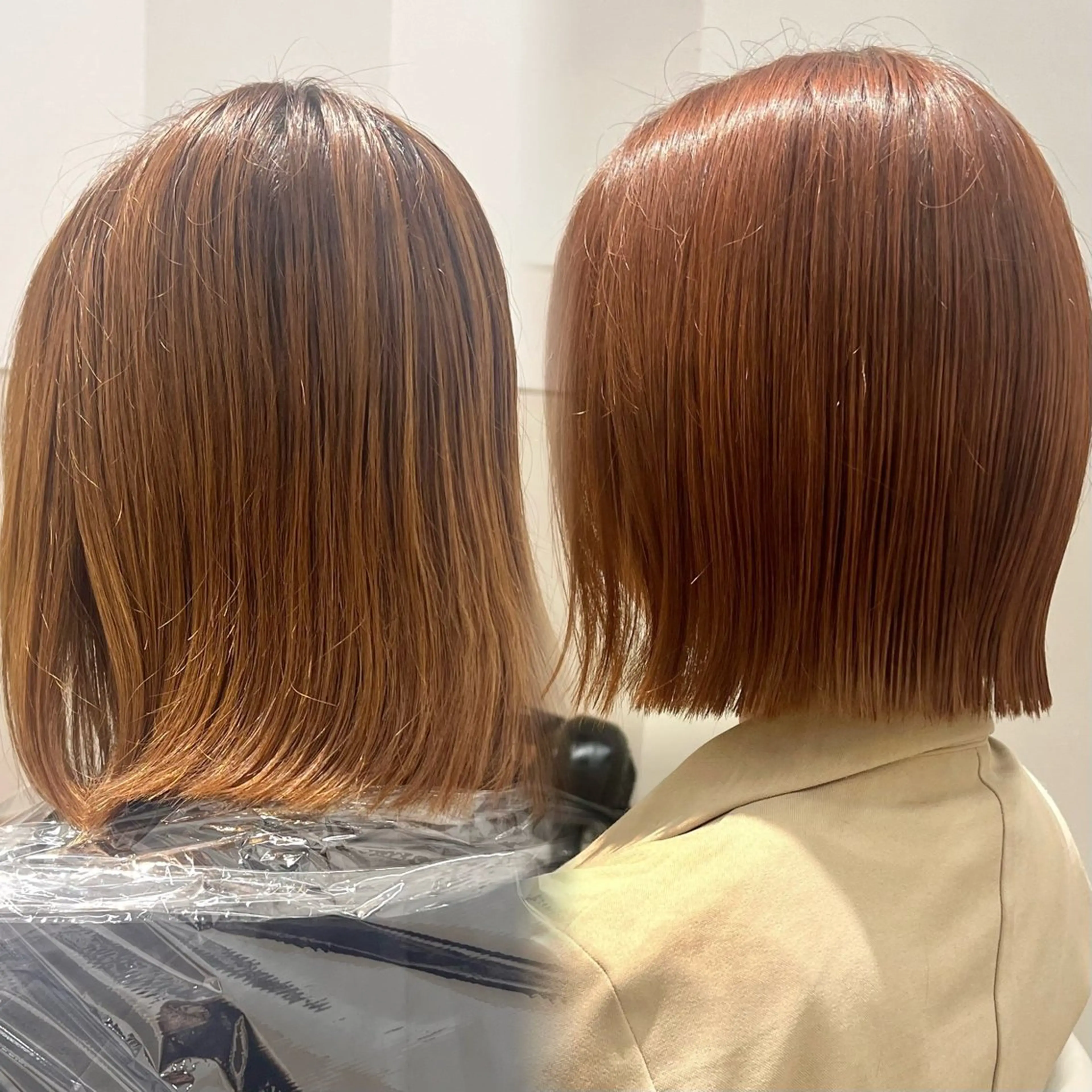 ミディアム カット ヘアカラー ボブ・レイヤー🎀 エミリのヘアスタイル