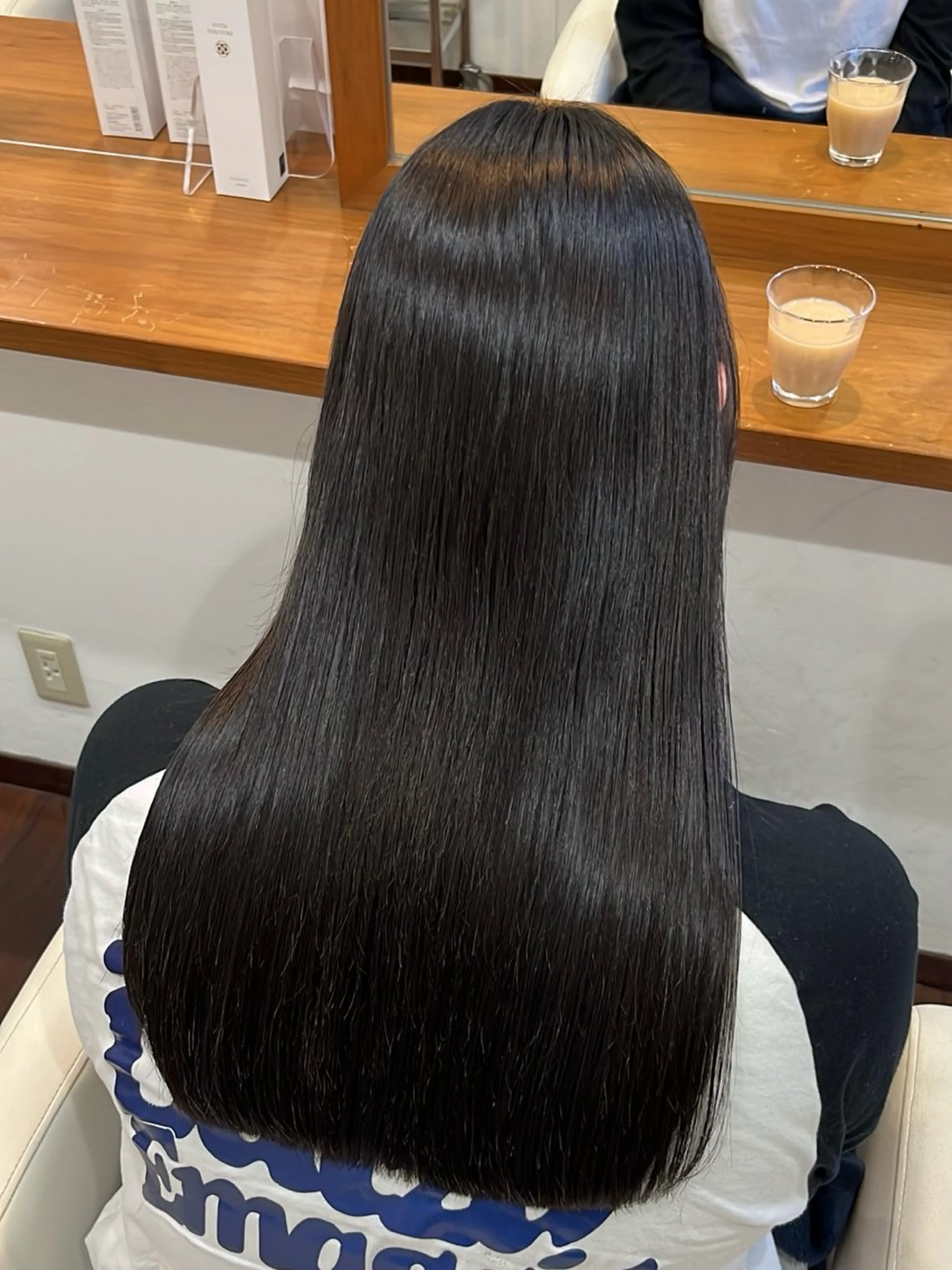 ロング 髪質改善 カット 縮毛矯正 トリートメント 今在家 玲【艶髪スト レート/メンズ】のヘアスタイル