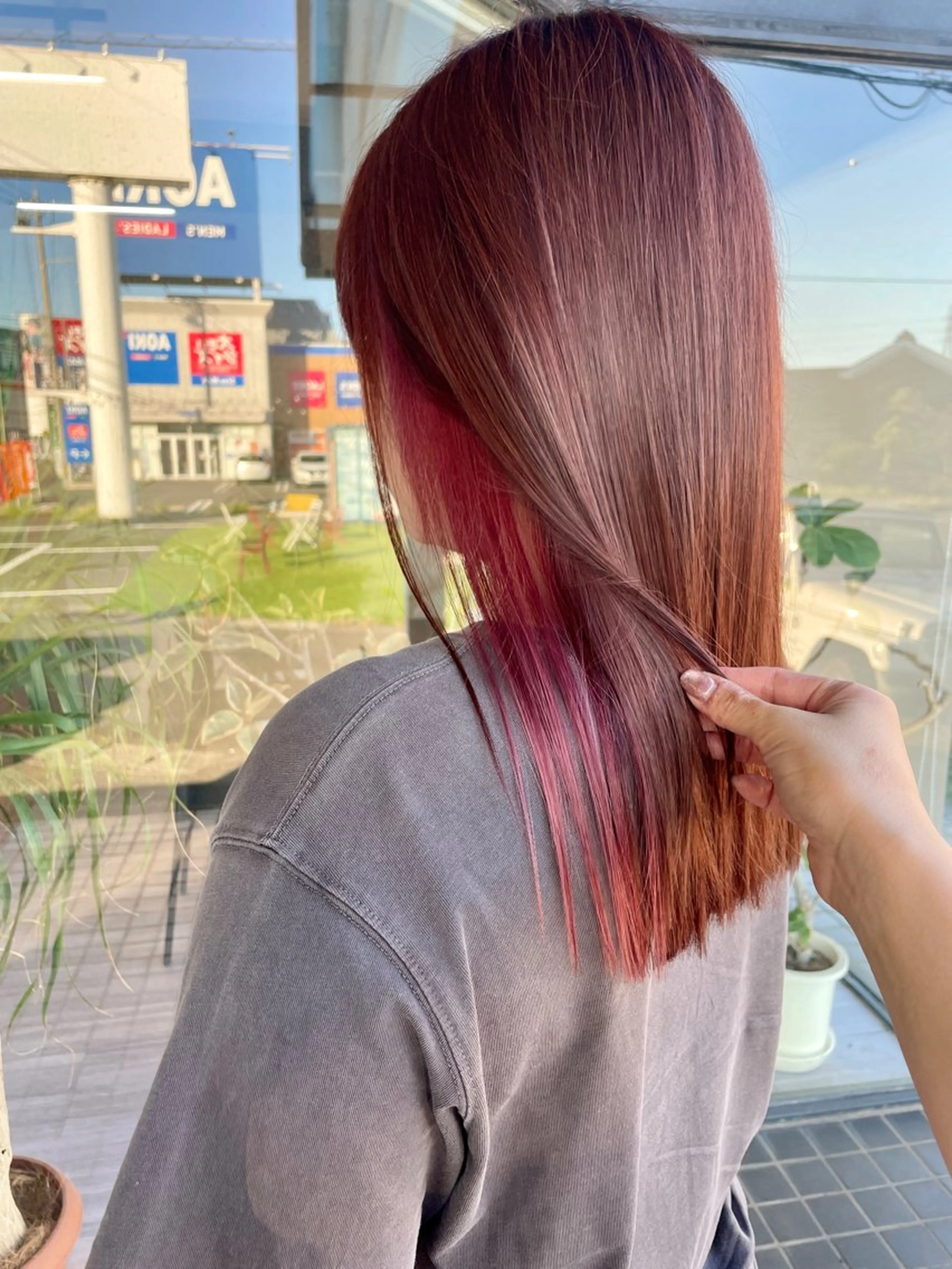 ミディアム カラー ベージュカラー ピンクカラー ピンクベージュ マキノ キョウカのヘアスタイル