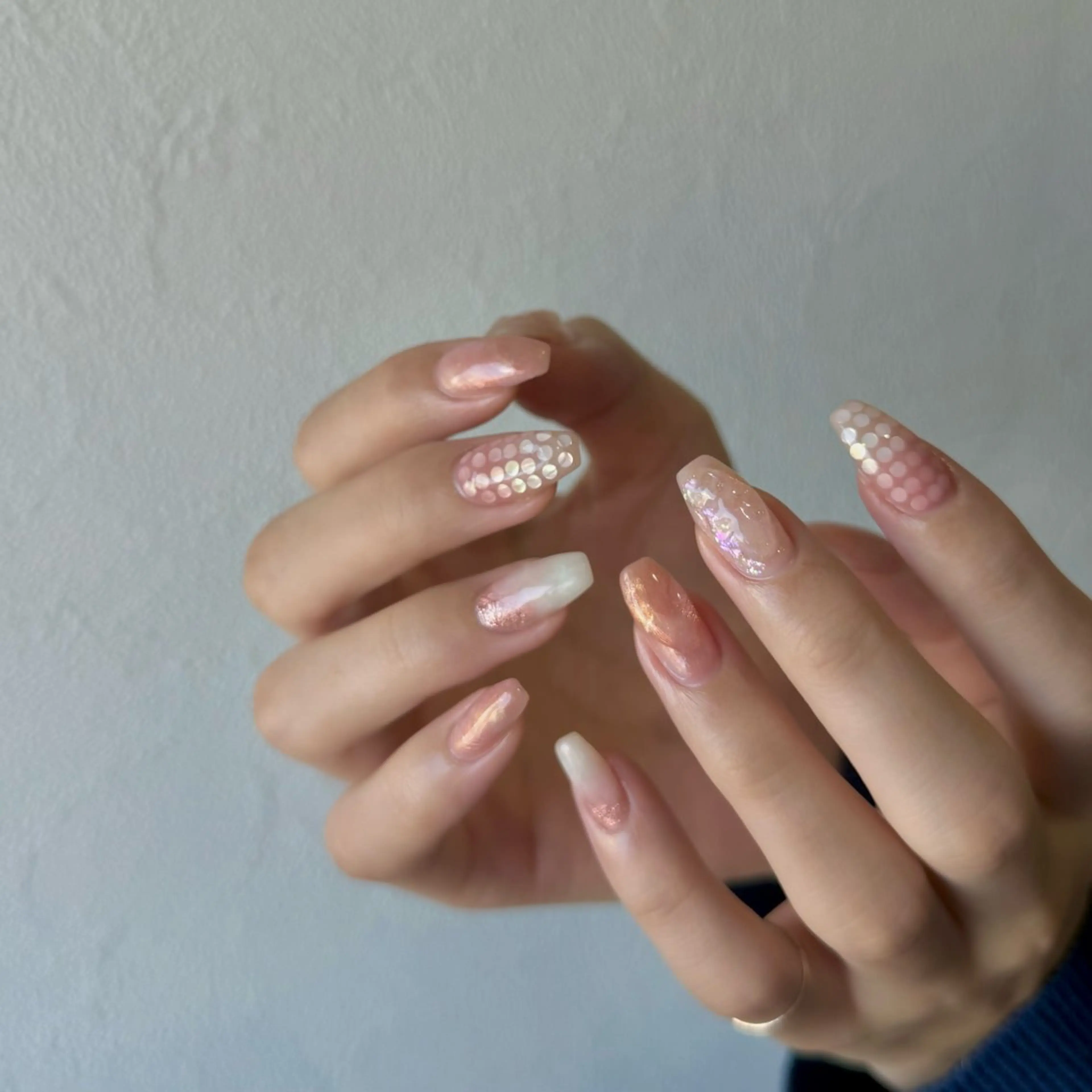 ネイル アートネイル 桜ネイル ジェルネイル キラキラネイル 持ち込み ハンドネイル norme_ akiのネイルデザイン