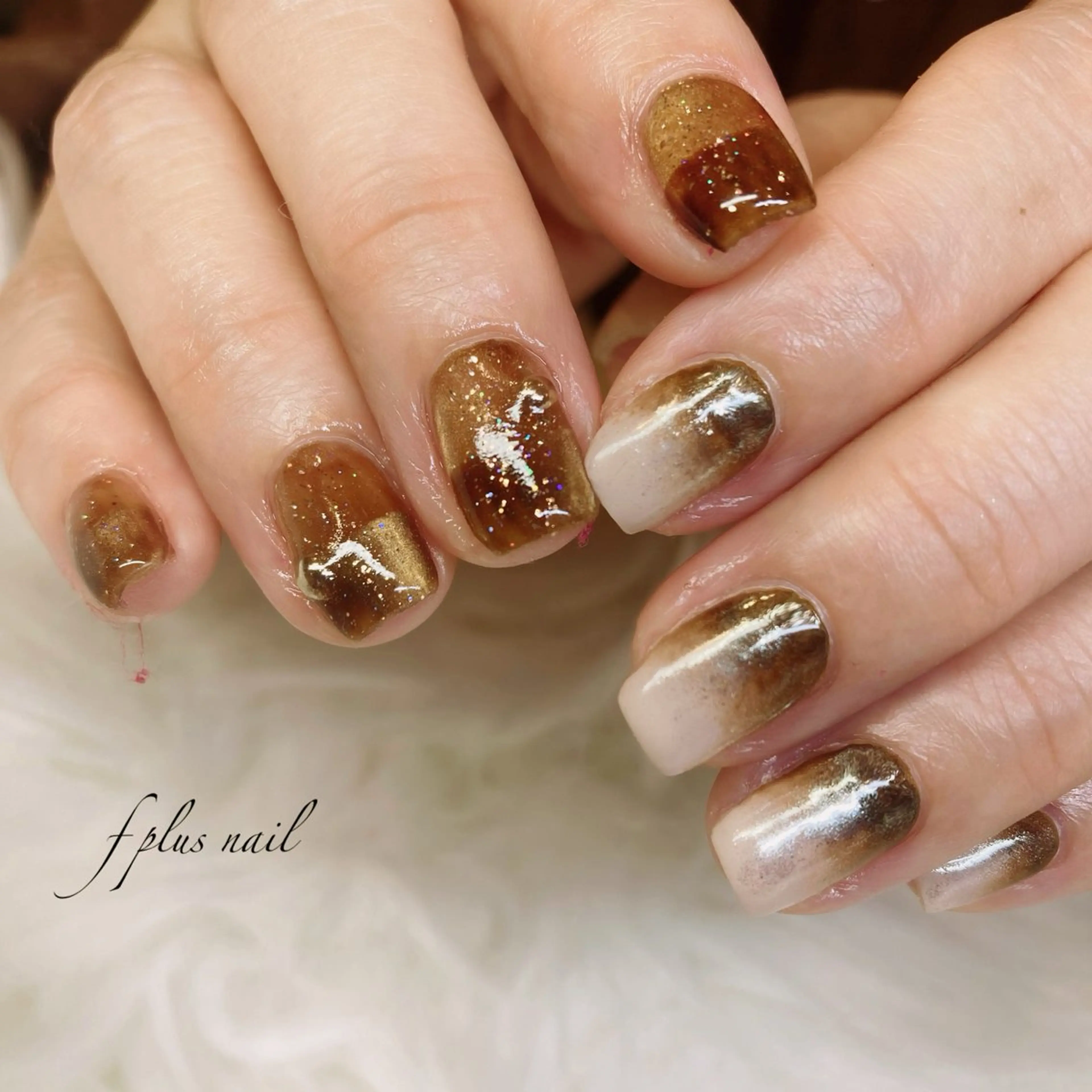 ネイル ブラウン ハンドネイル kanako nail🌷のネイルデザイン