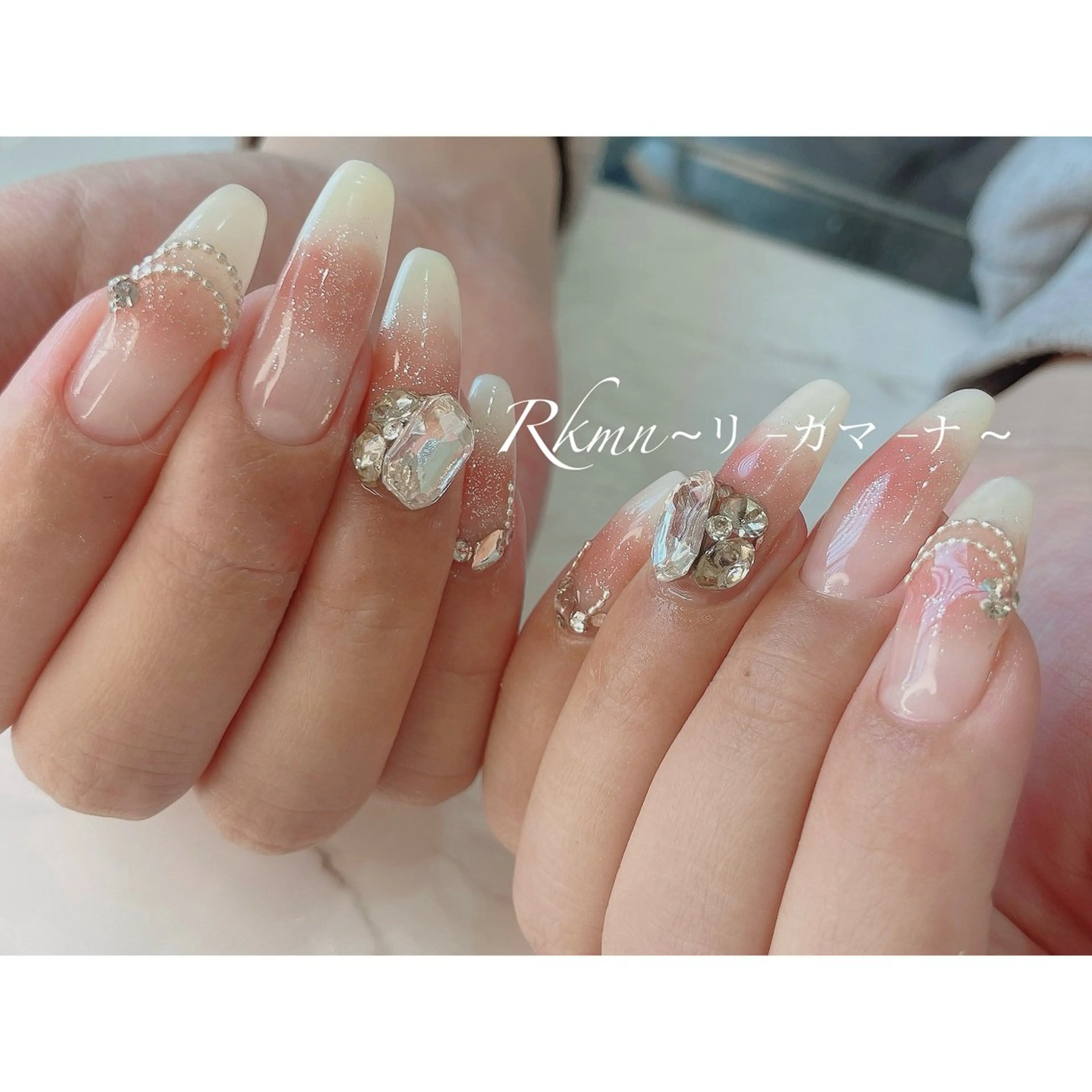 ネイル アートネイル チークネイル 春ネイル ワンホンネイル ハンドネイル フットネイル ハンドケア Rkmn ~リ-カマ-ナ~のネイルデザイン