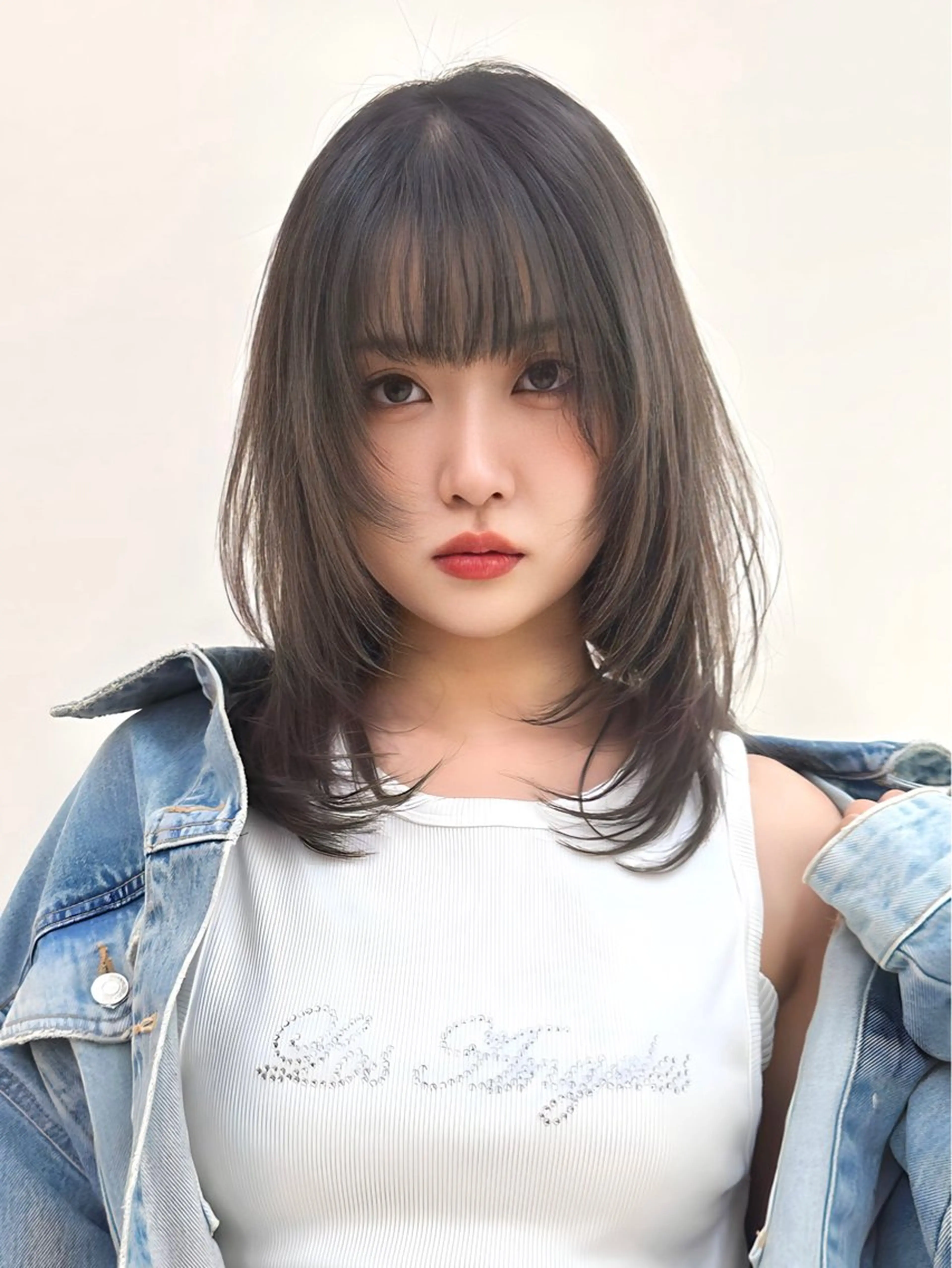 ミディアム カラー トリートメント カット ヘアカラー トリートメント 顔周り特化/韓国ヘア /レイヤー/吉野幸大のヘアスタイル