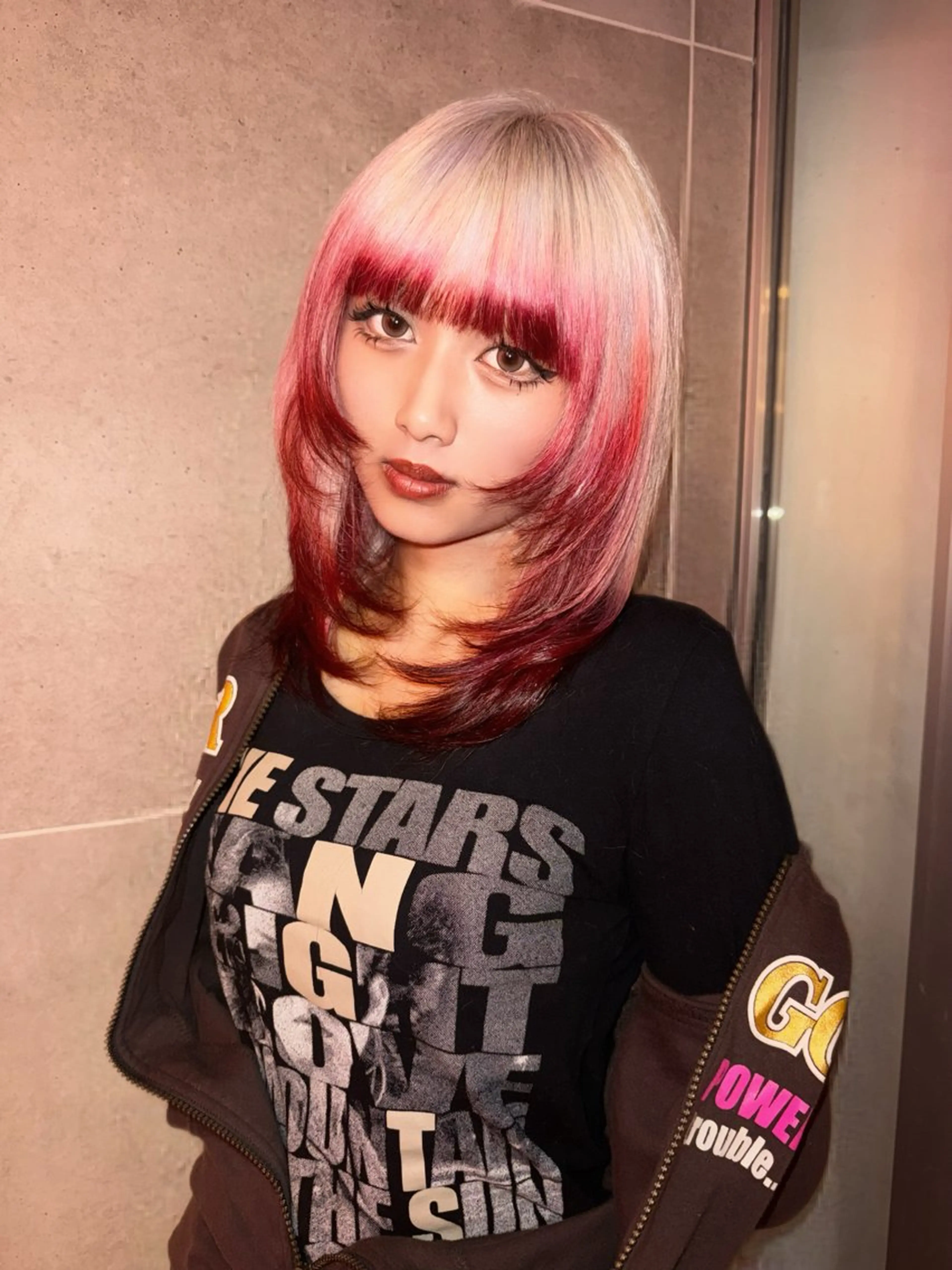 セミロング カラー ヘアカラー トリートメント ヘアセット HARUNA/原宿/ デザイン/カットのヘアスタイル