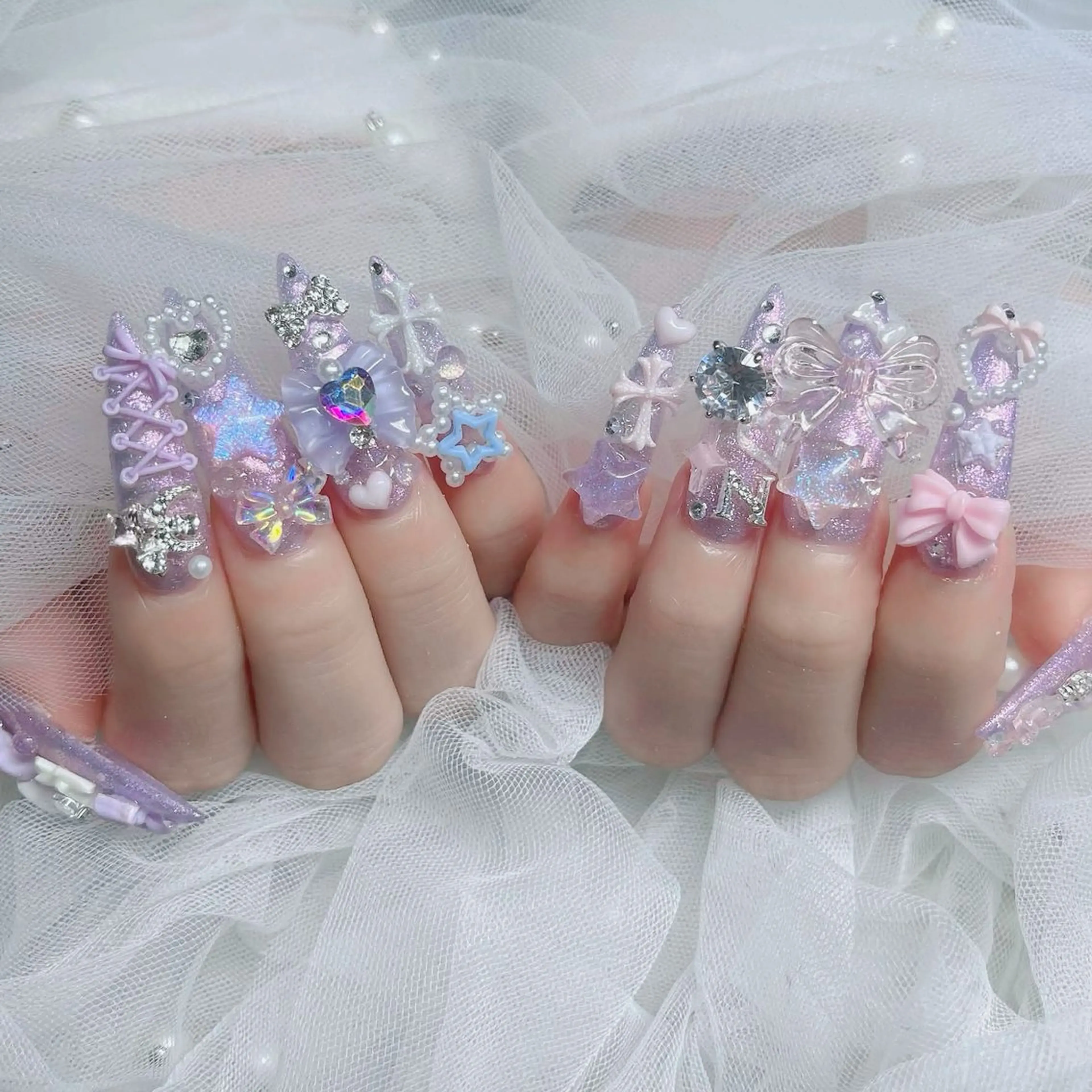 ネイル フットネイル フレンチネイル グラデーション 韓国ネイル ロングネイル ハンドネイル Hani Nail Salonのネイルデザイン