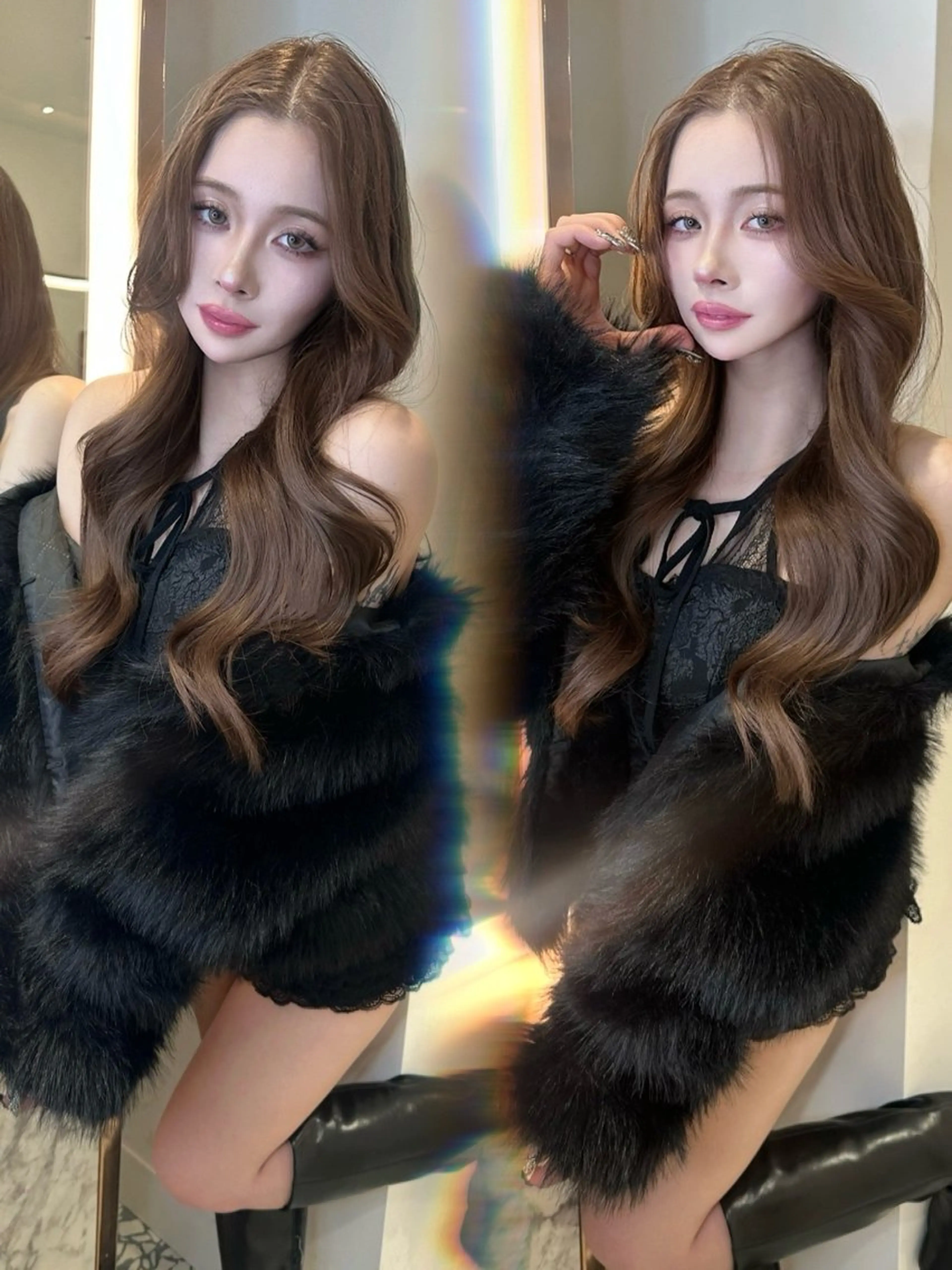 ロング カラー ブリーチ 透明感カラー ダブルカラー ブリーチなしカラー 韓国風ヘア ワンホン🎀韓国ヘア 💞渋谷/GAKUのヘアスタイル