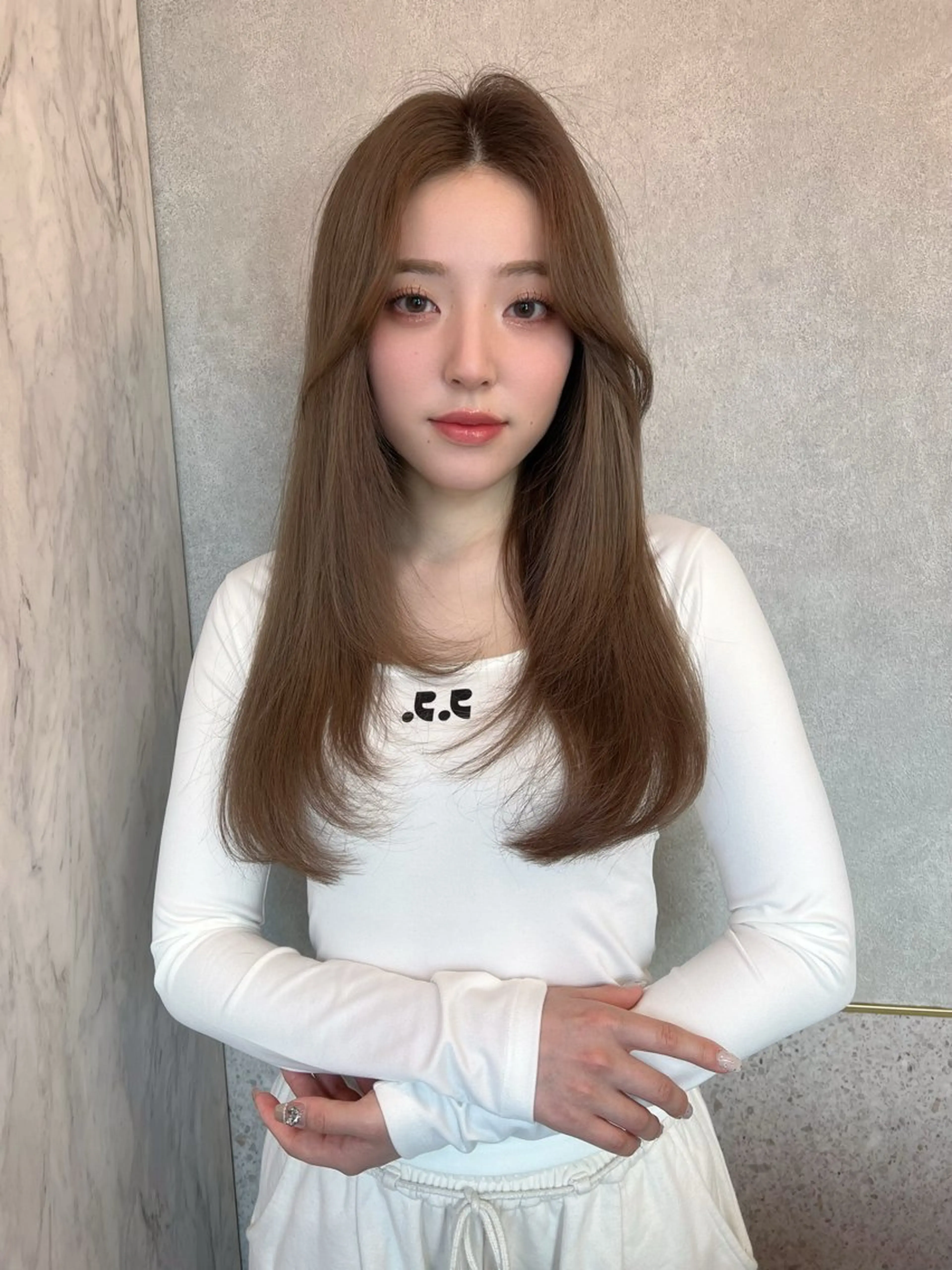 ロング カラー レイヤーカット レイヤー/前髪/ 韓国/CHIHIROのヘアスタイル