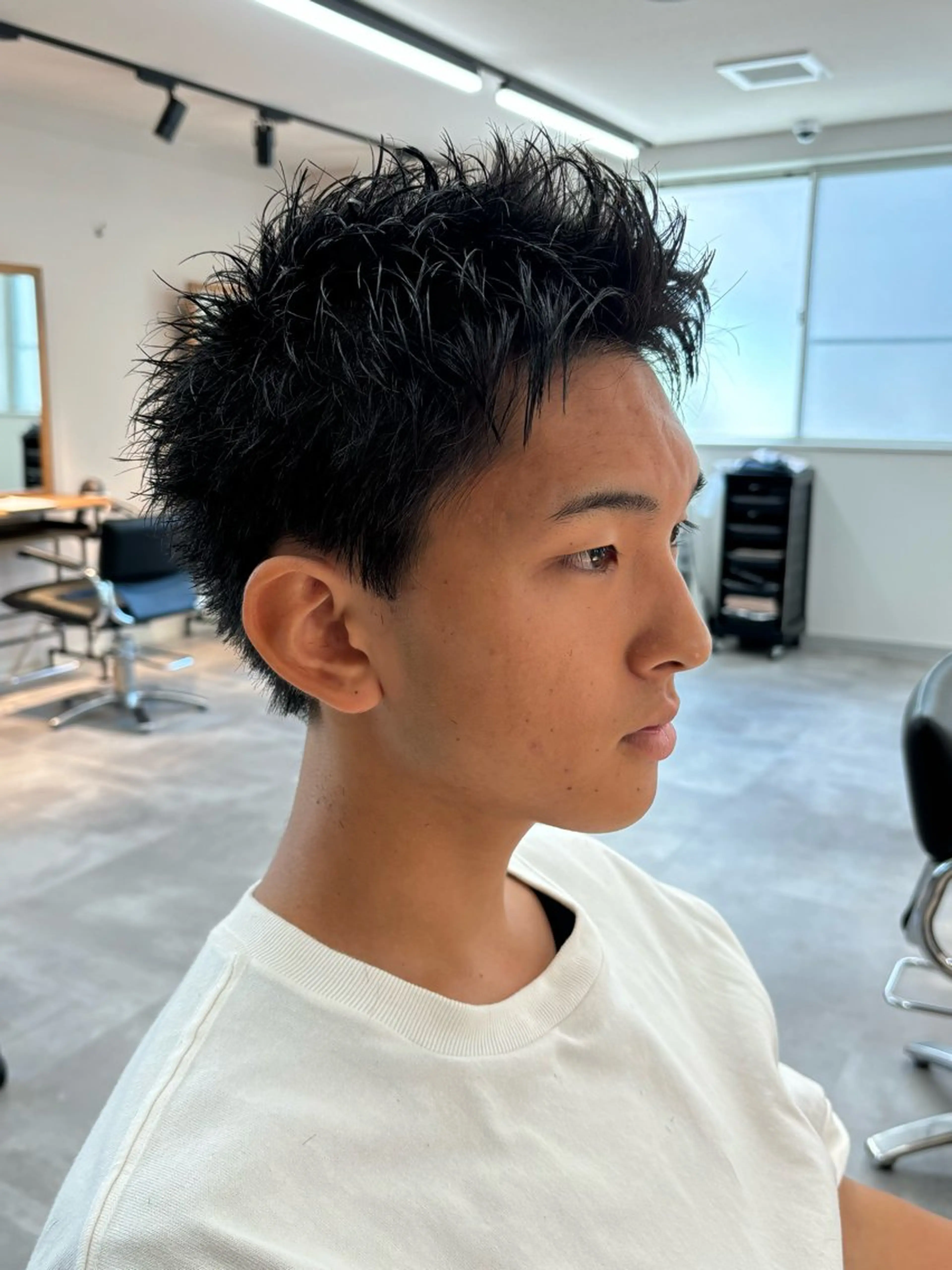 メンズ スパイキーショート カット 保立/フェザーパーマ /メンズカット千葉のヘアスタイル