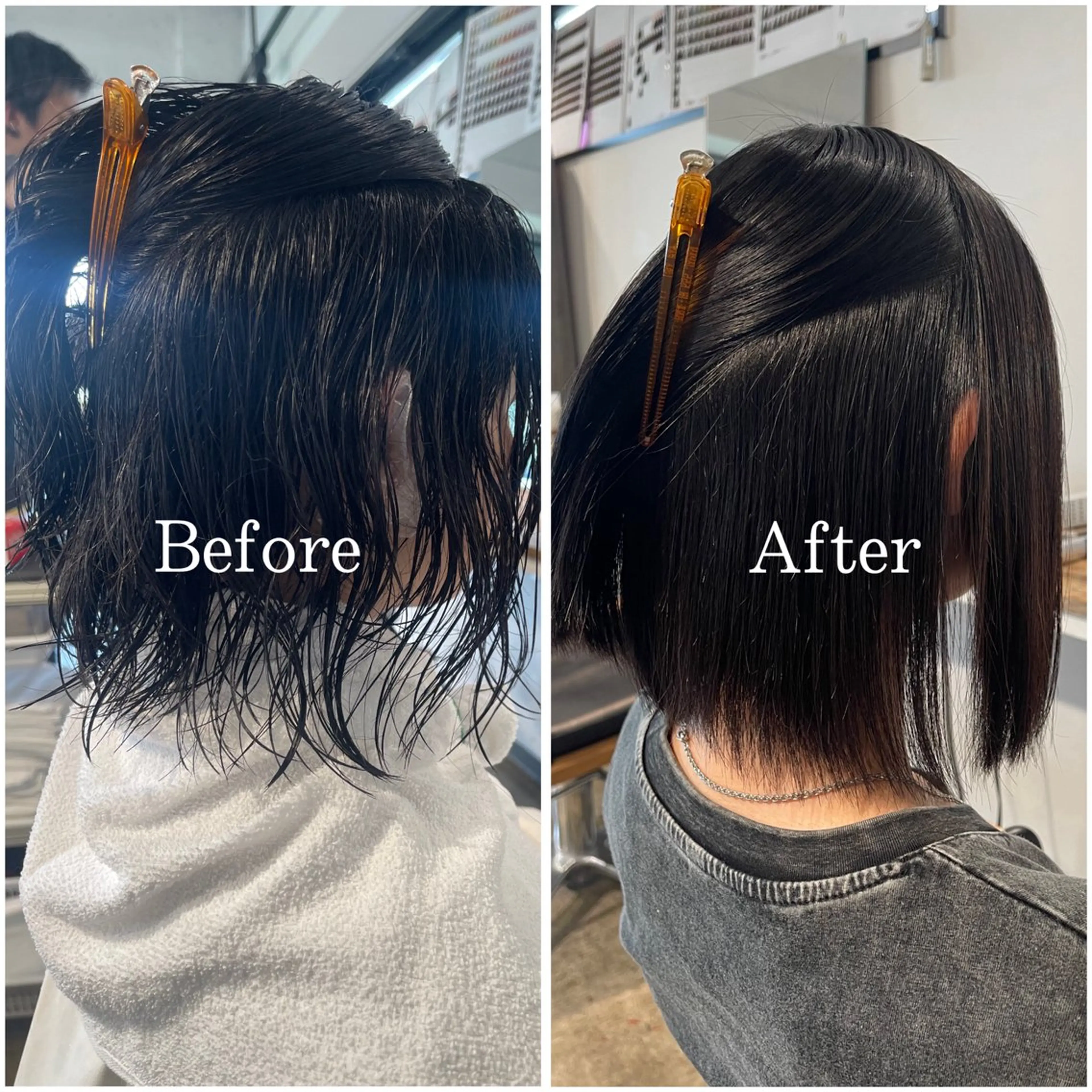 セミロング パーマ ムラ修正/ ハイトーン💖Riaのヘアスタイル