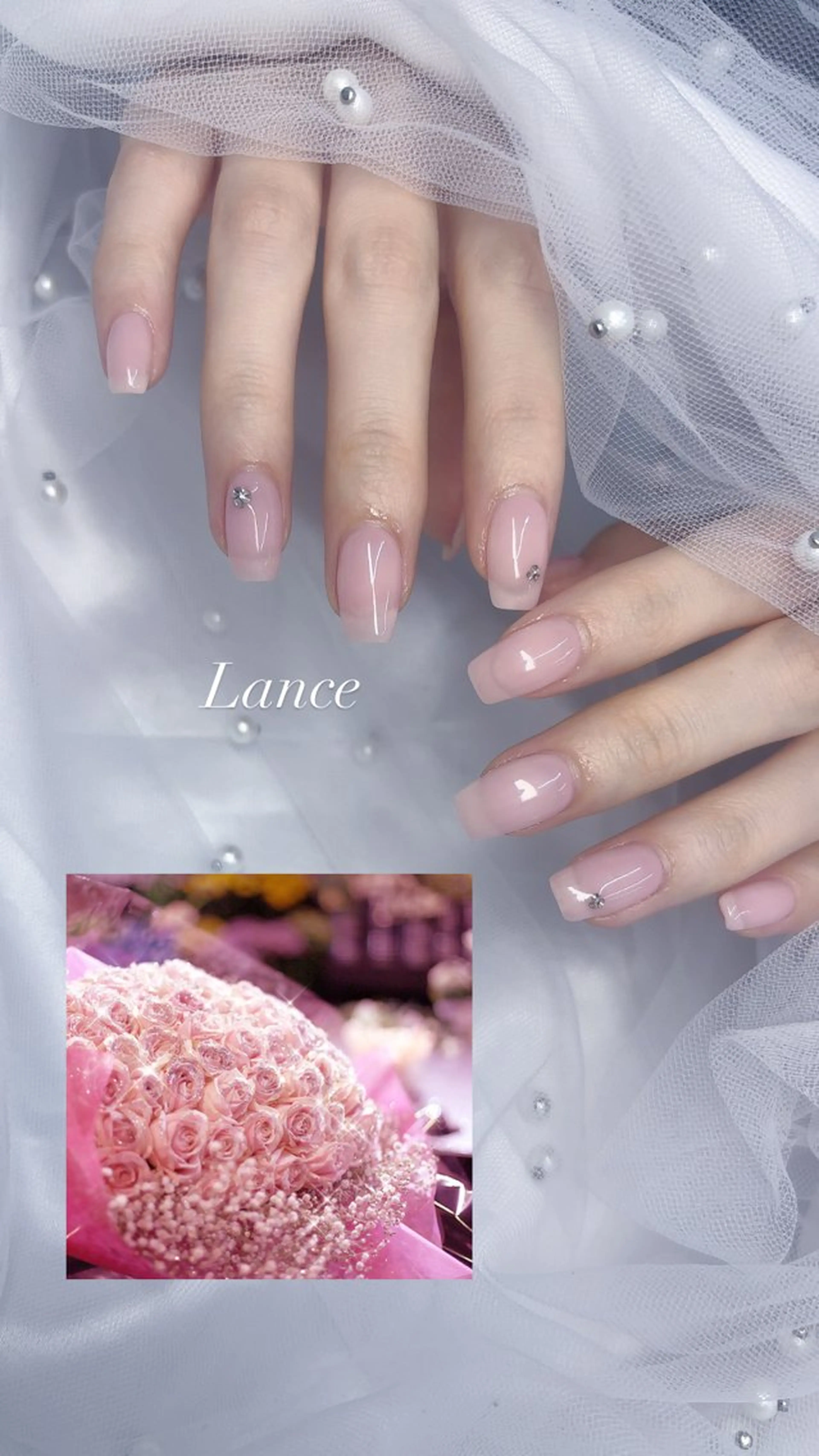 ネイル キラキラネイル 韓国ネイル 春ネイル ワンホンネイル ハンドネイル Lance nailのネイルデザイン