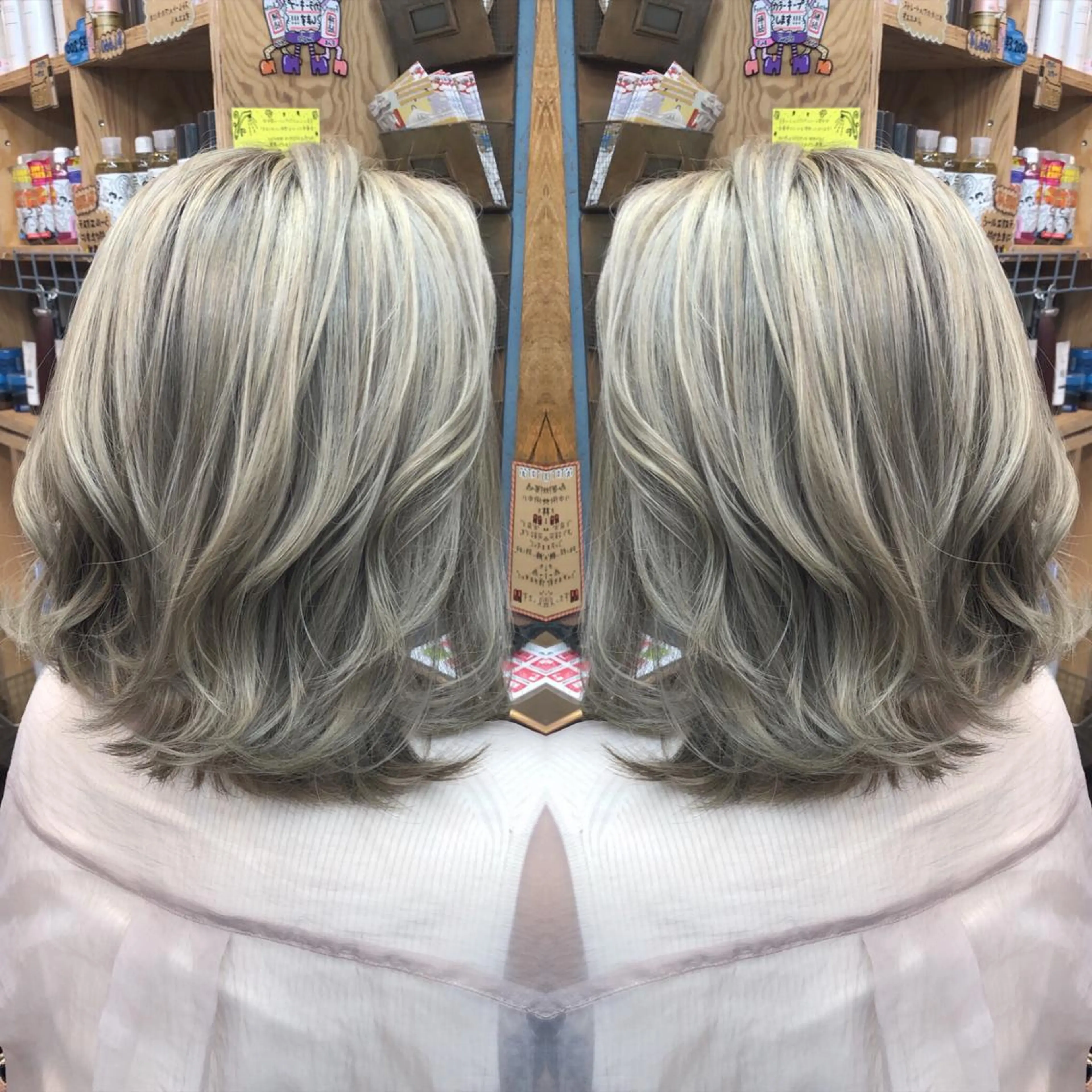 ミディアム カラー 美魔女 美容師NAOのヘアスタイル