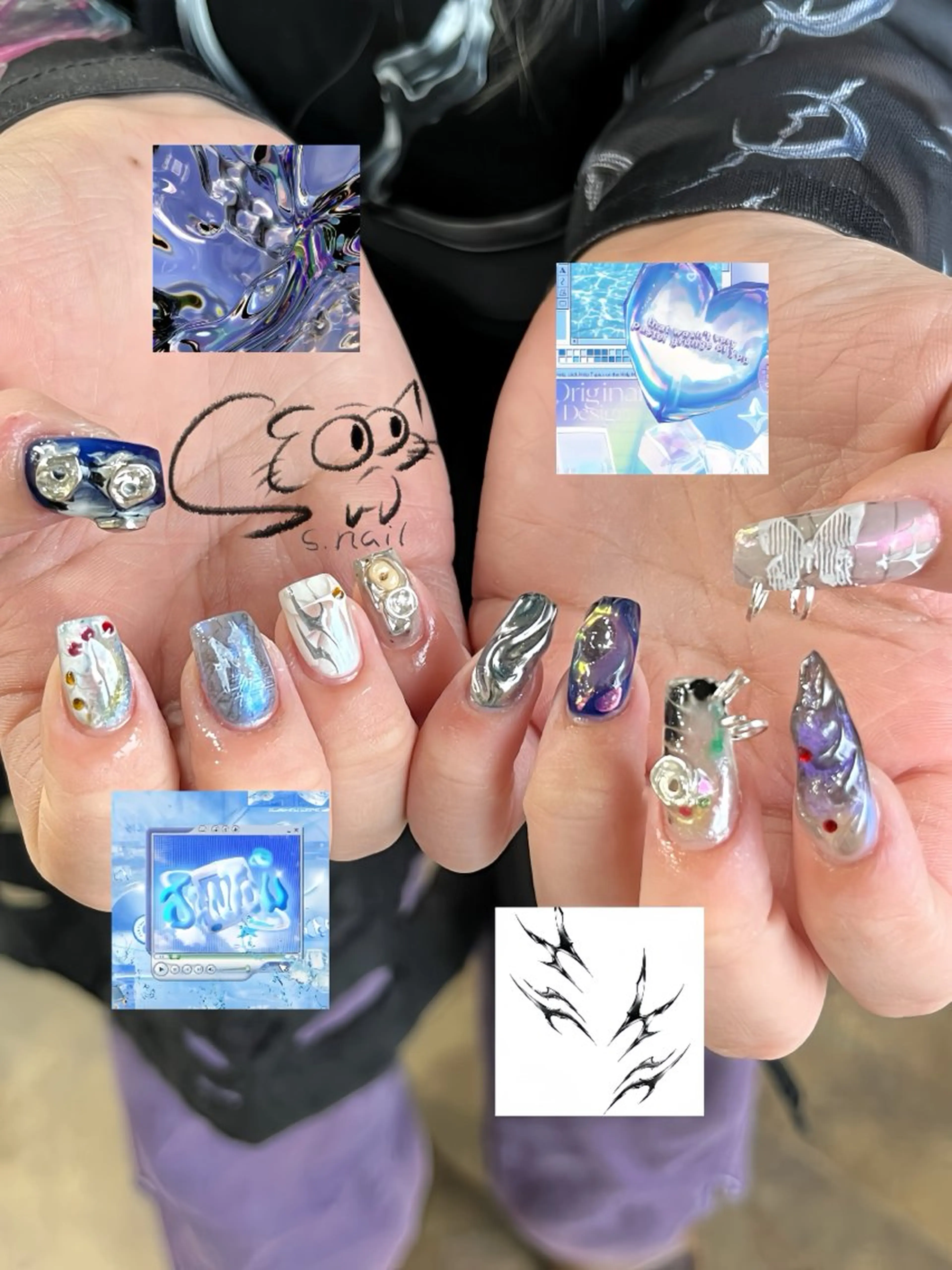 ネイル アートネイル チークネイル フレンチネイル グラデーション マグネットネイル S.nail _のネイルデザイン