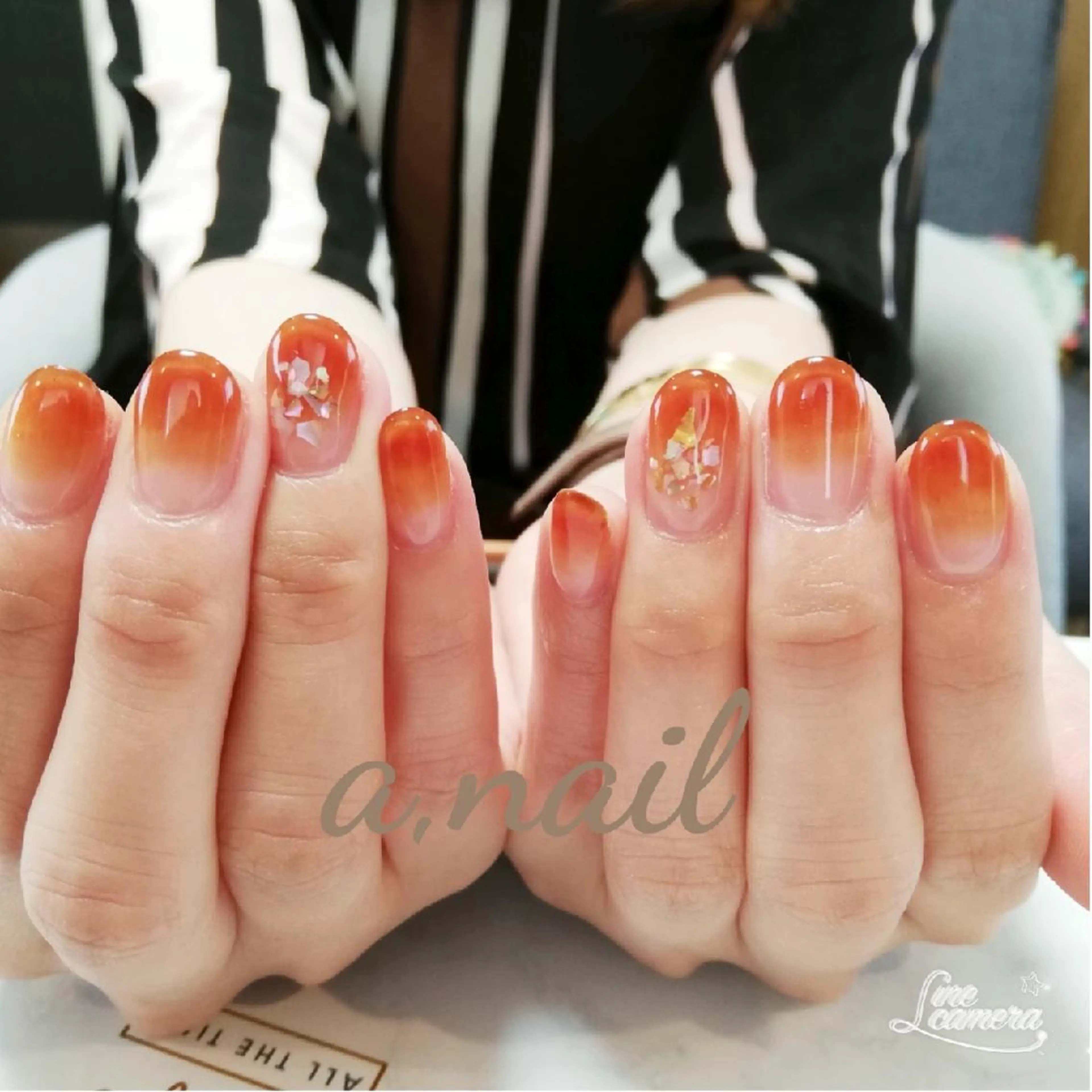 ネイル ブラウン グラデーション ハンドネイル ネイルサロン エーネイルのネイルデザイン