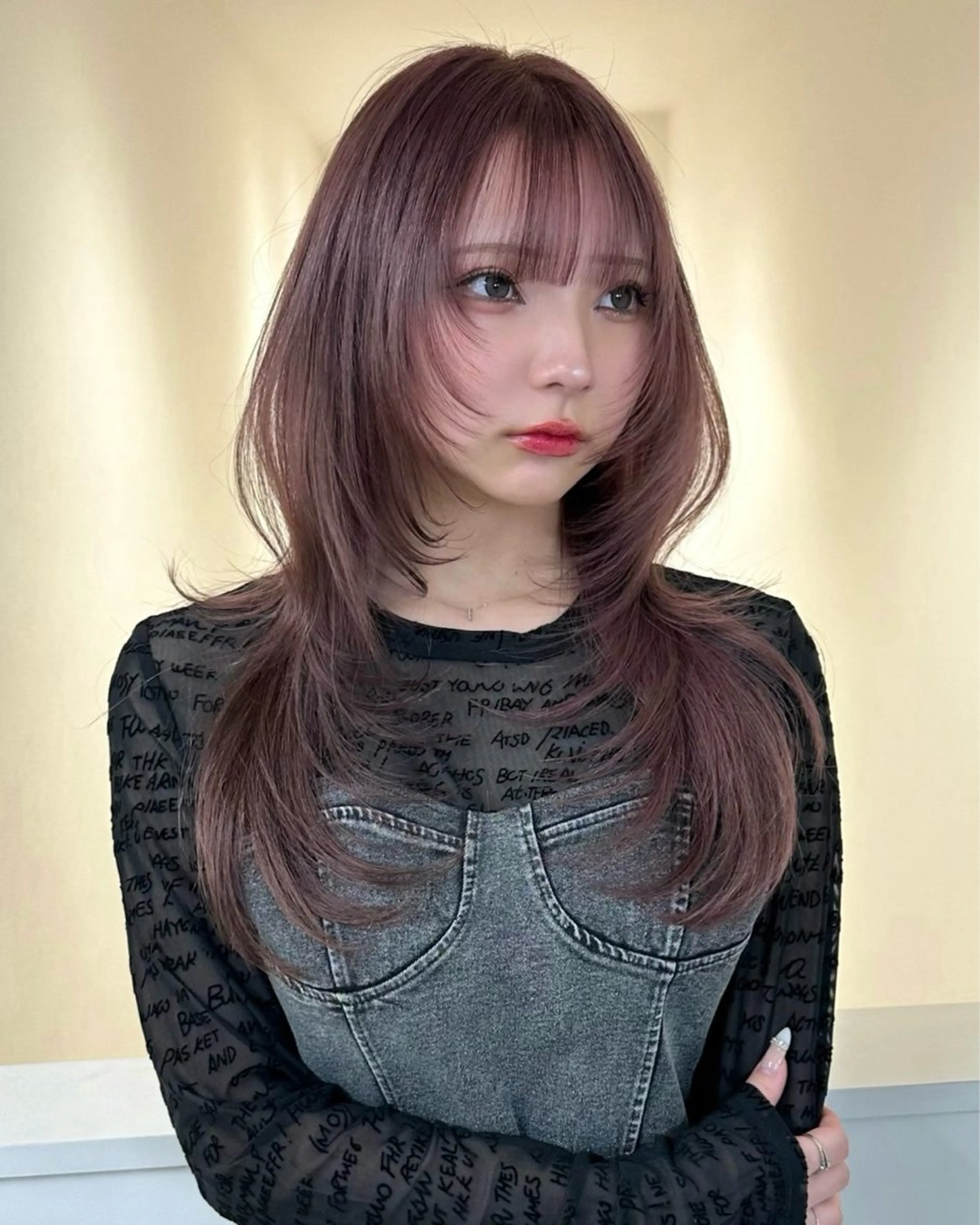 セミロング カラー ヘアカラー トリートメント はな ブリーチ ハイトーン/ 渋谷のヘアスタイル