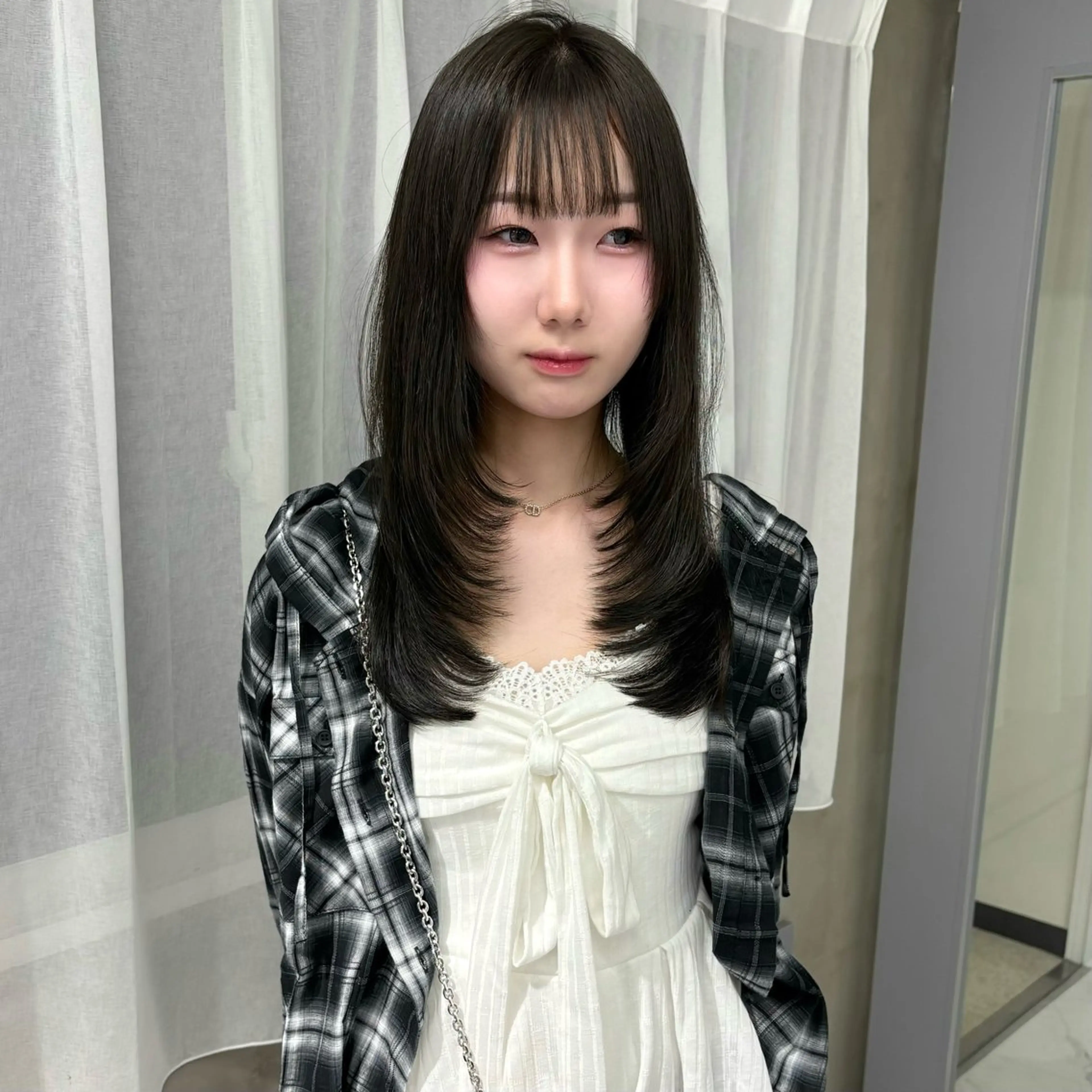 セミロング カラー 透明感カラー レイヤーカット カット ヘアカラー riko/レイヤー カット/ヘアセットのヘアスタイル