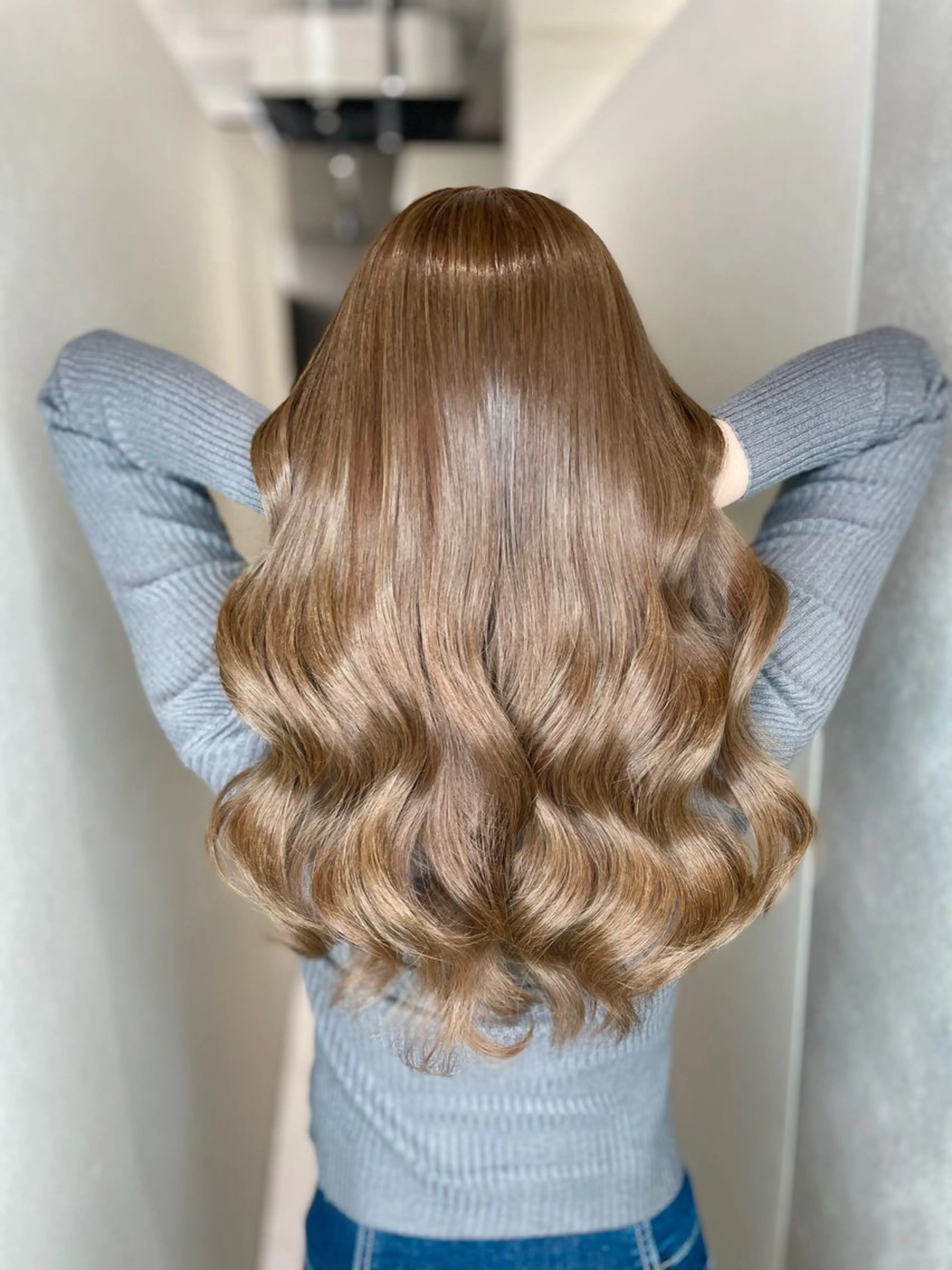 セミロング カラー 透明感カラー 髪質改善 今井 勝也のヘアスタイル