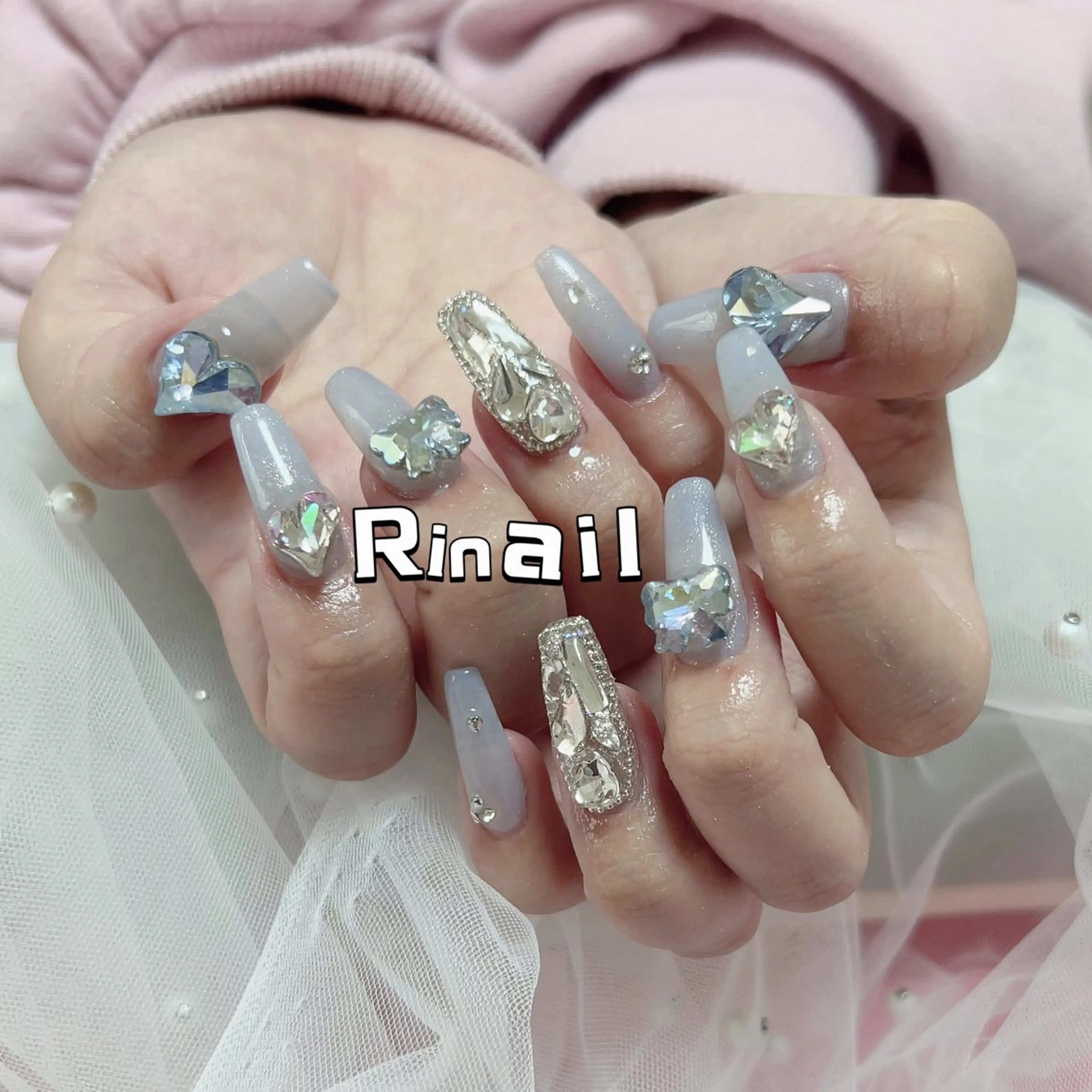 ネイル アートネイル チークネイル 長さ出し フラッシュネイル フットネイル YK Rinのネイルデザイン