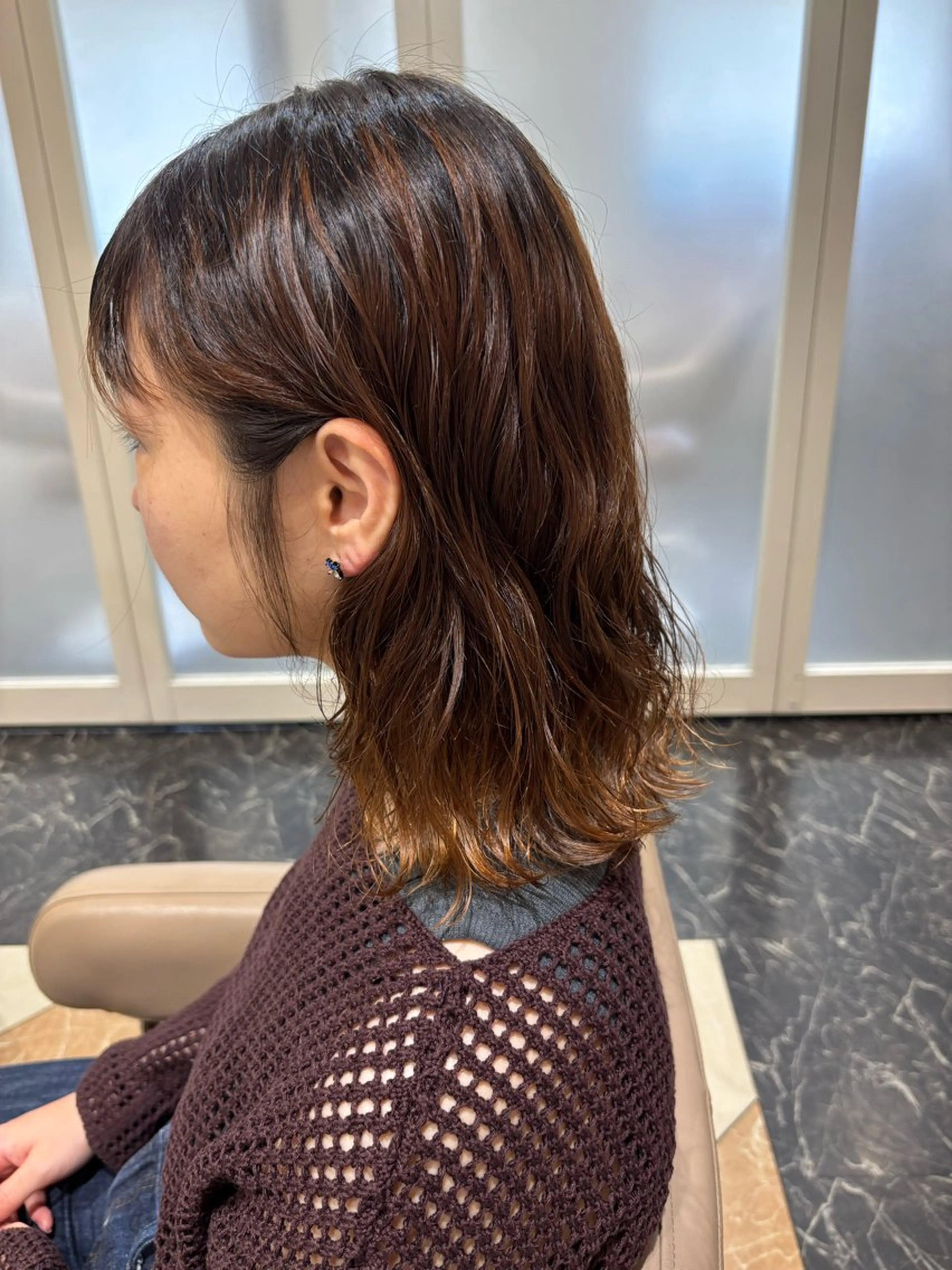 ミディアム パーマ 髪質改善特化 赤塚雄輝のヘアスタイル
