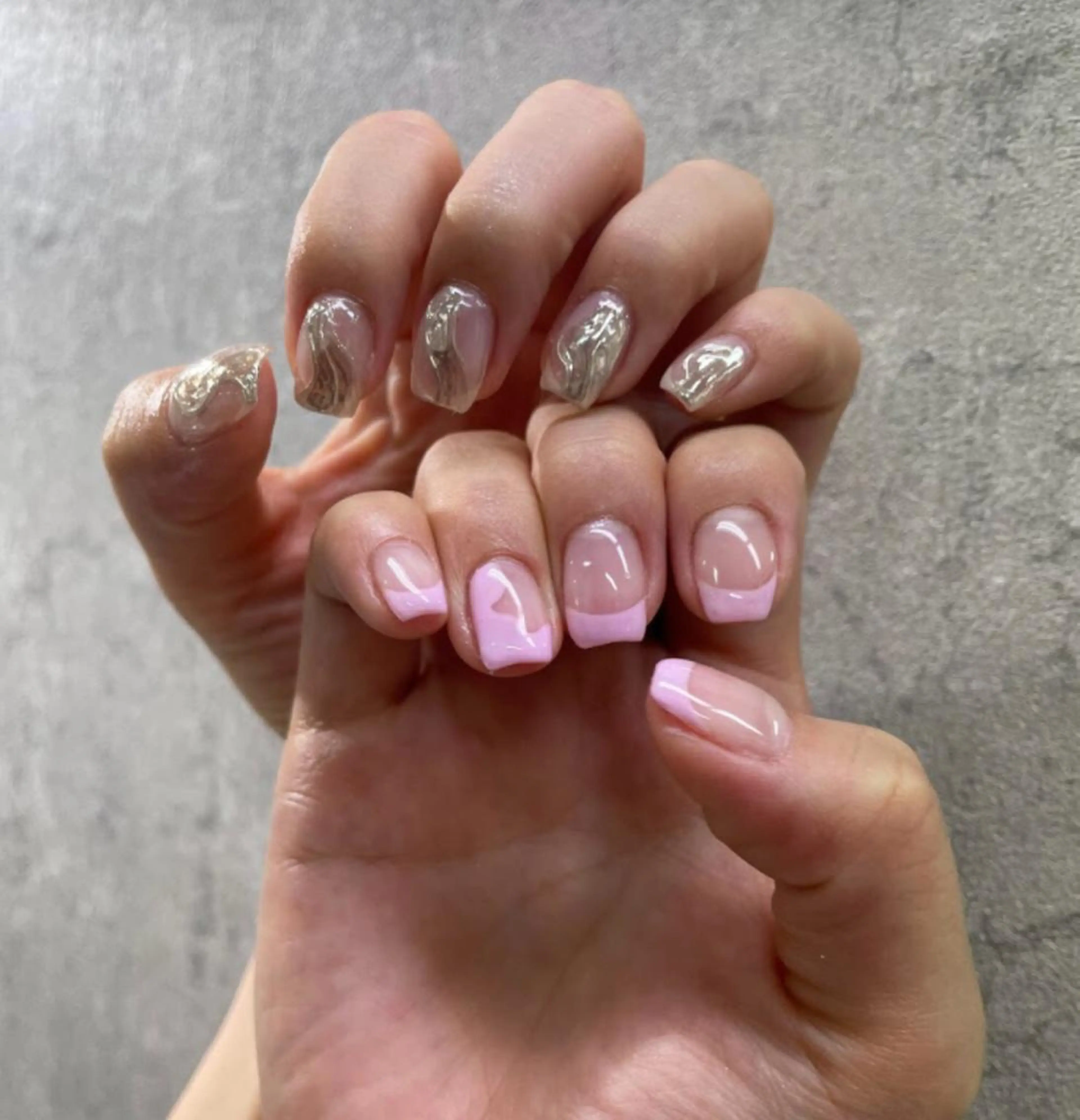 ネイル アートネイル クリアネイル フレンチネイル ジェルネイル ガラスフレンチ nailstudio eviz新宿店のネイルデザイン