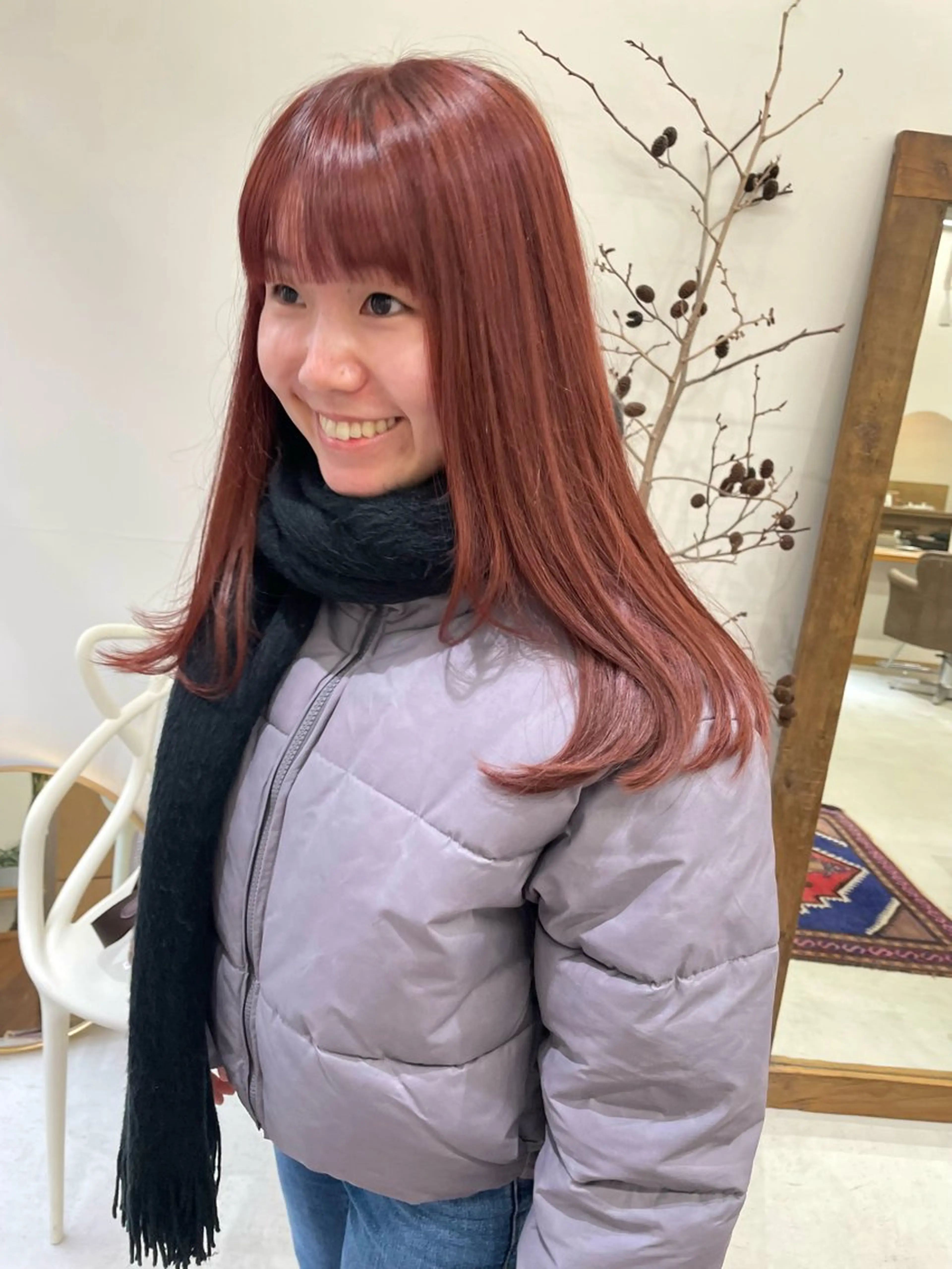 ミディアム カラー パーマ ヘアアレンジ メンズ オレンジ カット ヘアカラー トリートメント tatsumi/ボブ ウルフ/レイヤーのヘアスタイル