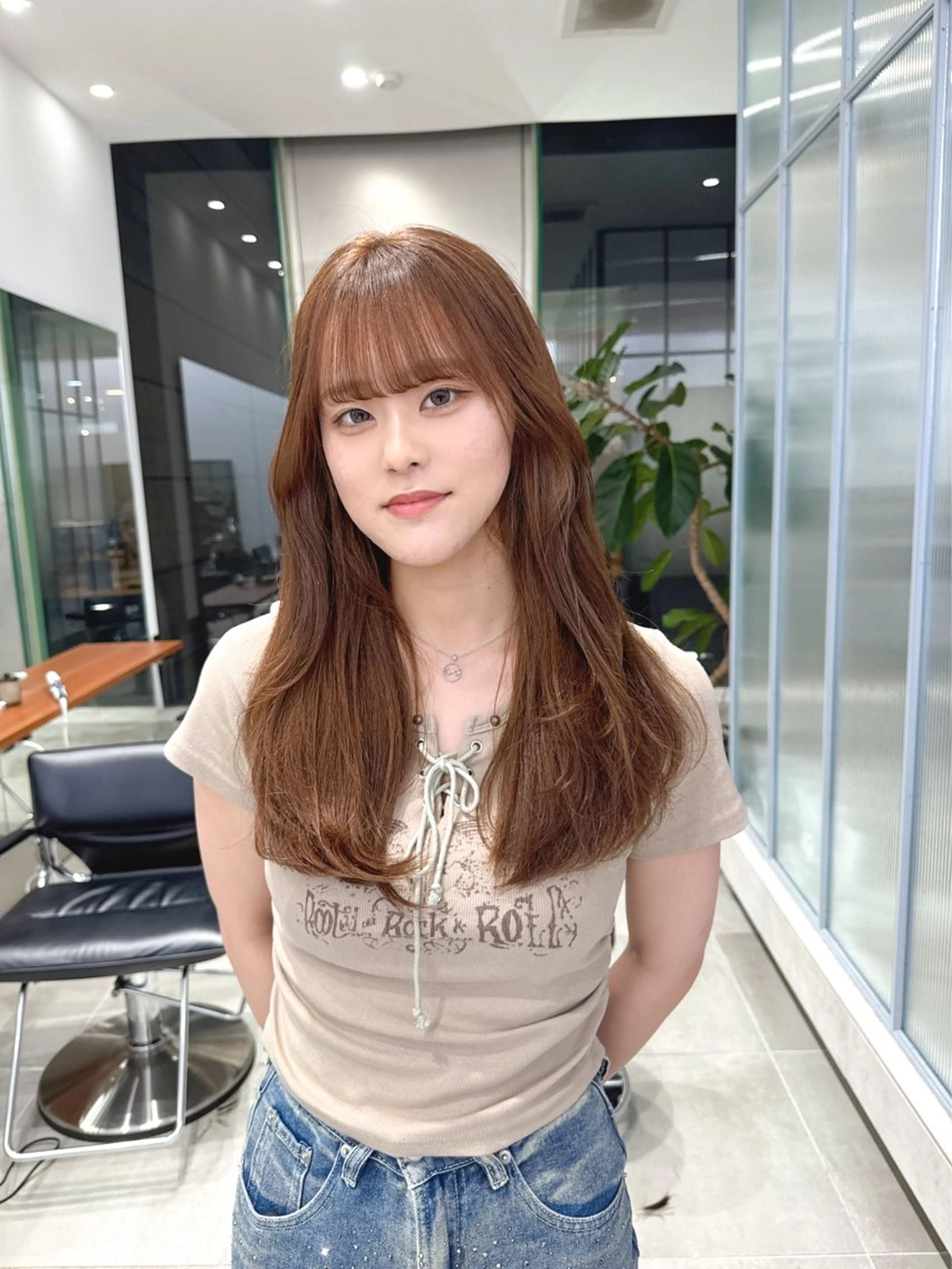 ロング カラー ヘアカラー ひかり／ベージュ ／似合わせカットのヘアスタイル