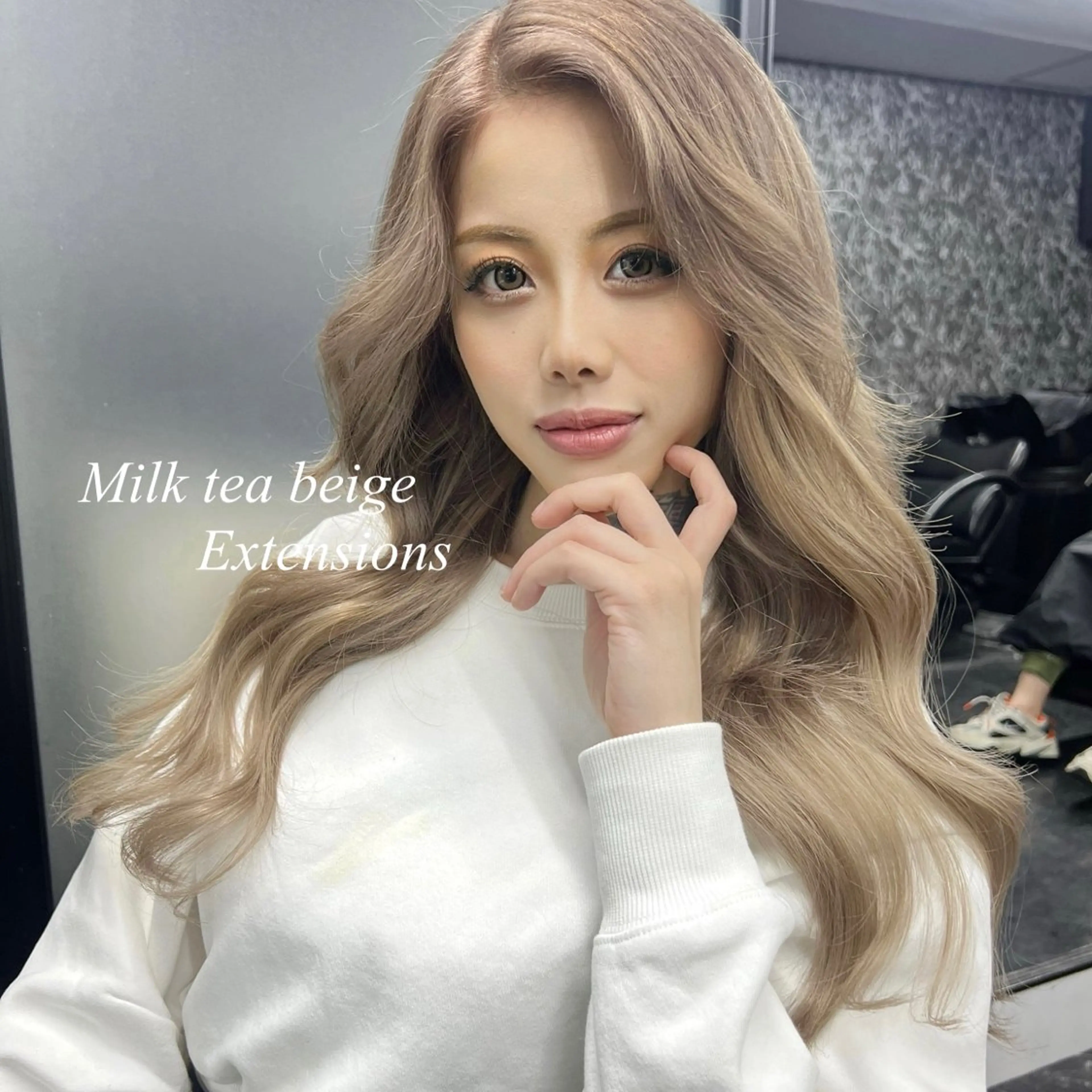 ロング カラー シールエクステ ハイトーンカラー エクステ ヘアカラー エクステ シールエクステ特化 ハイトーン、NANAのヘアスタイル