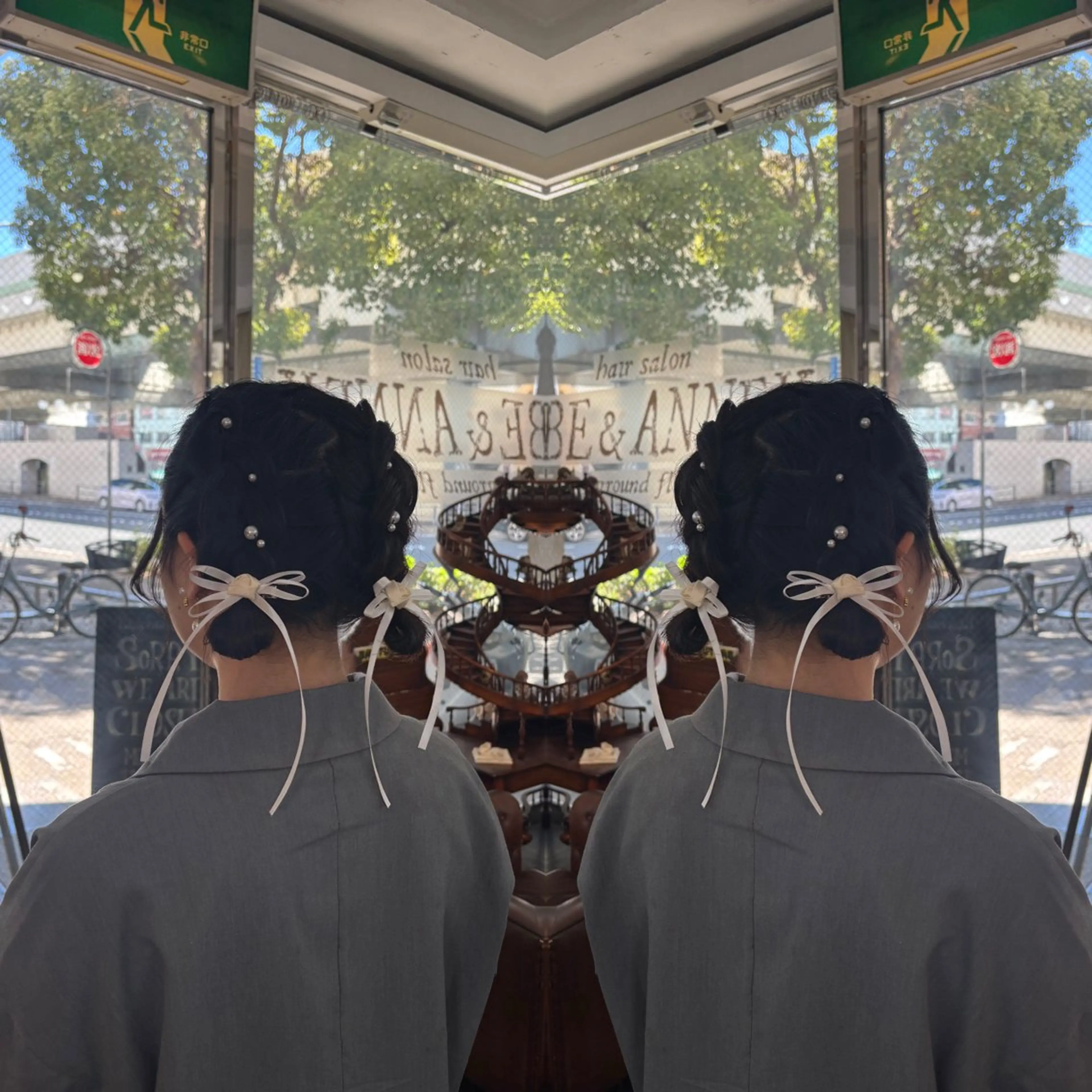 ショート ヘアアレンジ ボブ ヘアセット 💎ハイトーン/艶 カラー モエカ💎のヘアスタイル