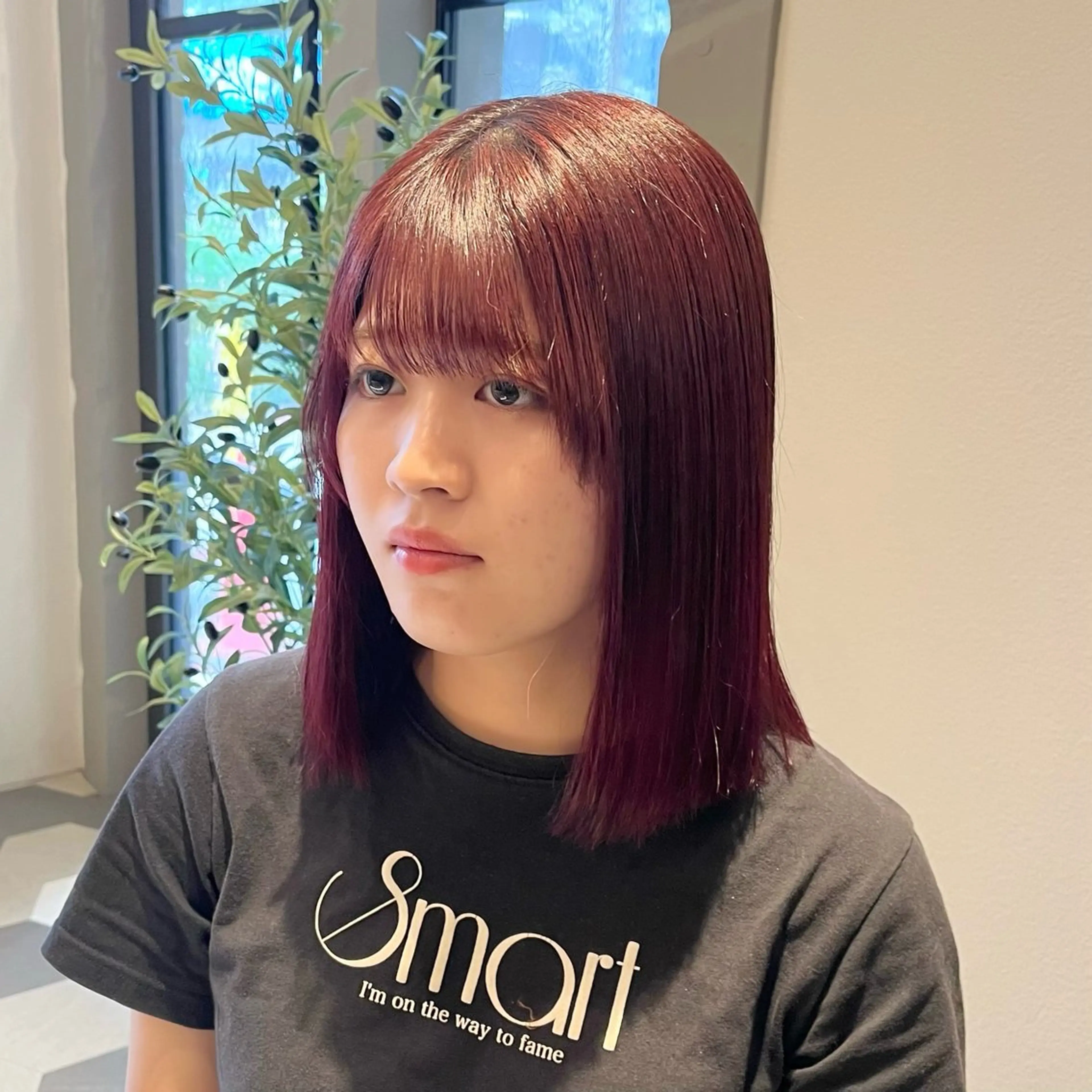 ミディアム カラー カット ヘアカラー 顔周り/ガーリー /ヘアメ/あつはのヘアスタイル