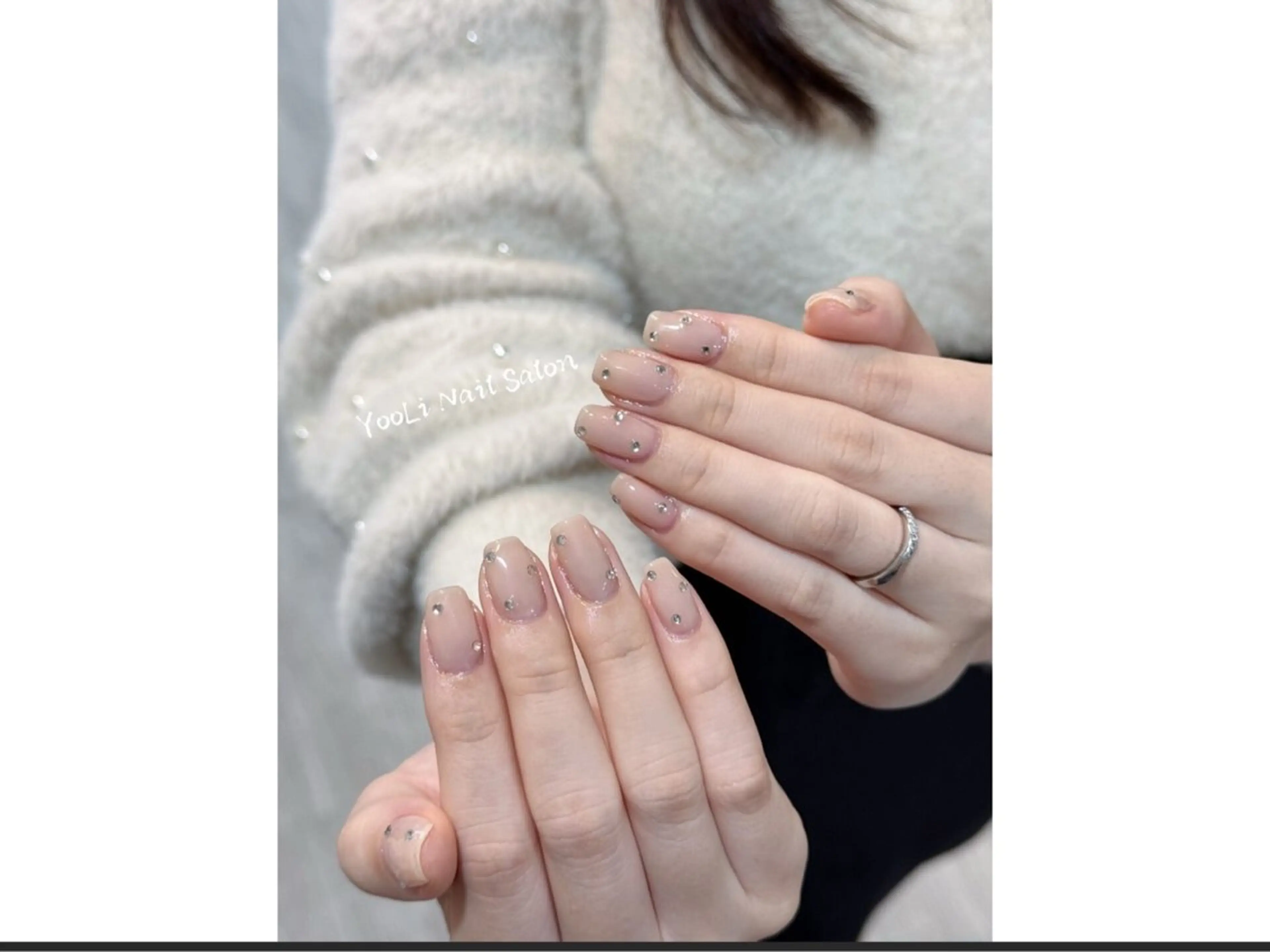 ネイル アートネイル オーロラネイル チークネイル フレンチネイル ガラスフレンチ ハンドネイル 🎀🎀YooLi Nail Salonのネイルデザイン