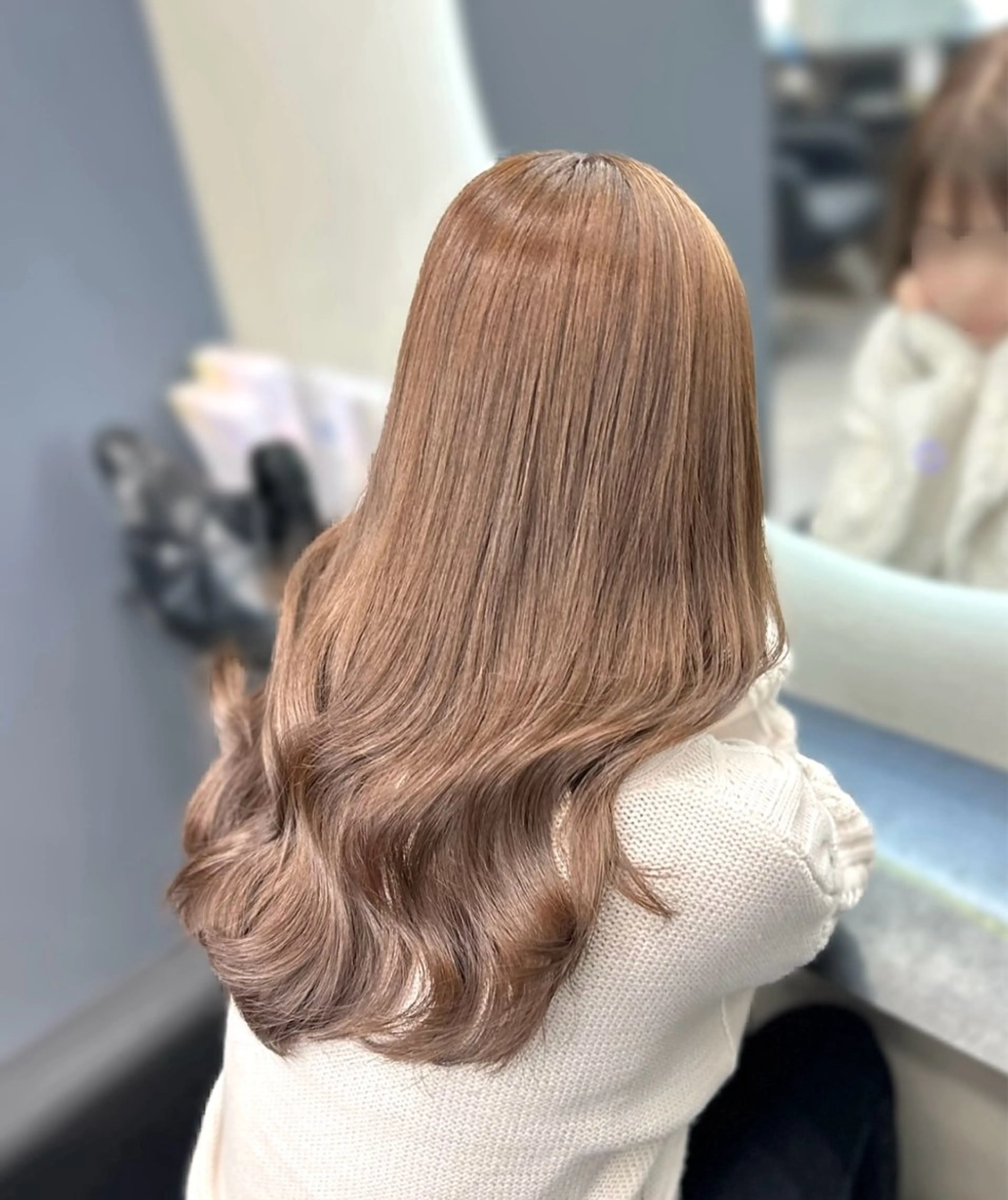 ロング カラー ヘアアレンジ 黒髪 ブリーチ 透明感カラー ダブルカラー ブリーチなしカラー カット ヘアカラー トリートメント 新宿⌇韓国風ヘア ⌇透明感カラーのヘアスタイル