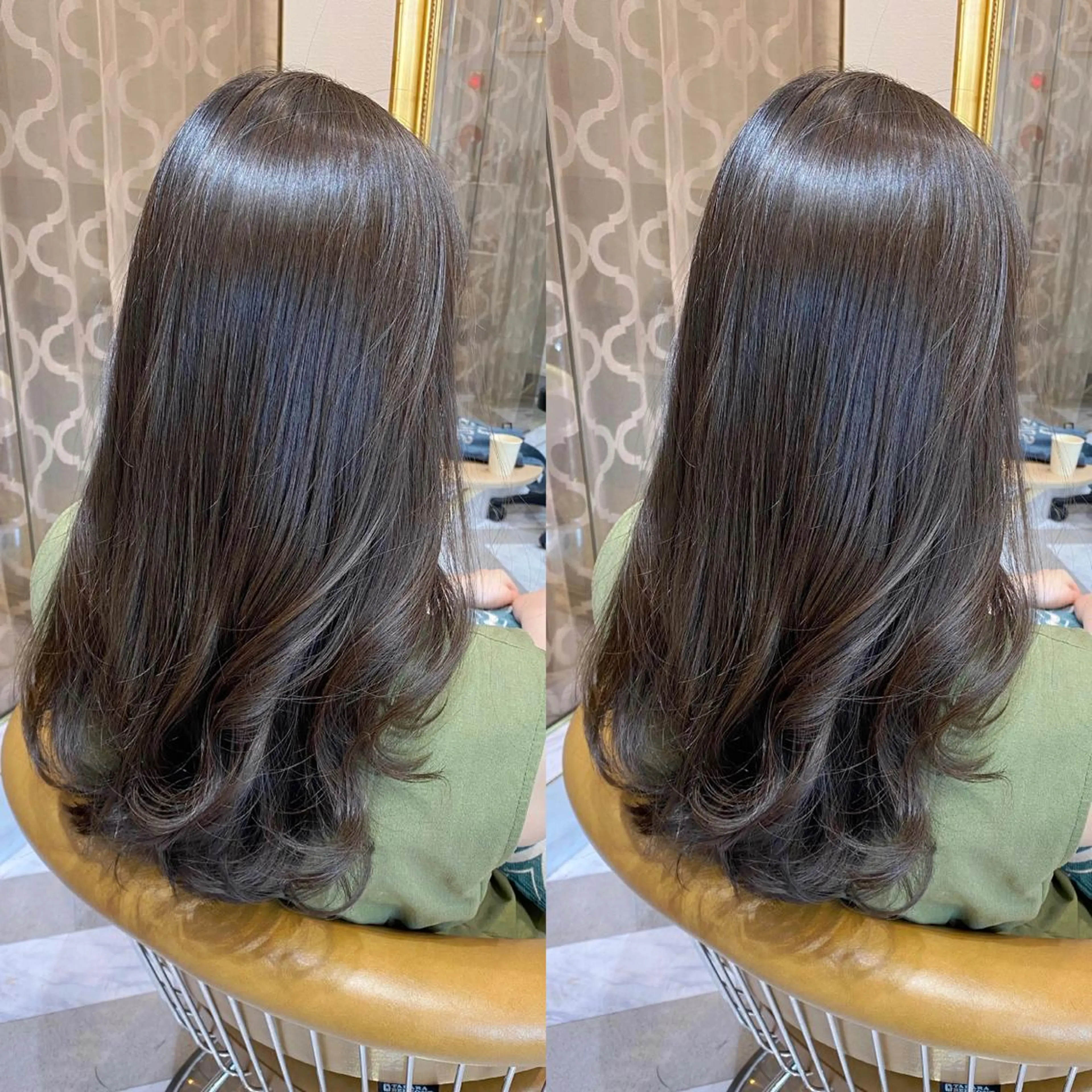 ミディアム カラー カット ヘアカラー トリートメント レイヤーカット /透明感カラー西田のヘアスタイル