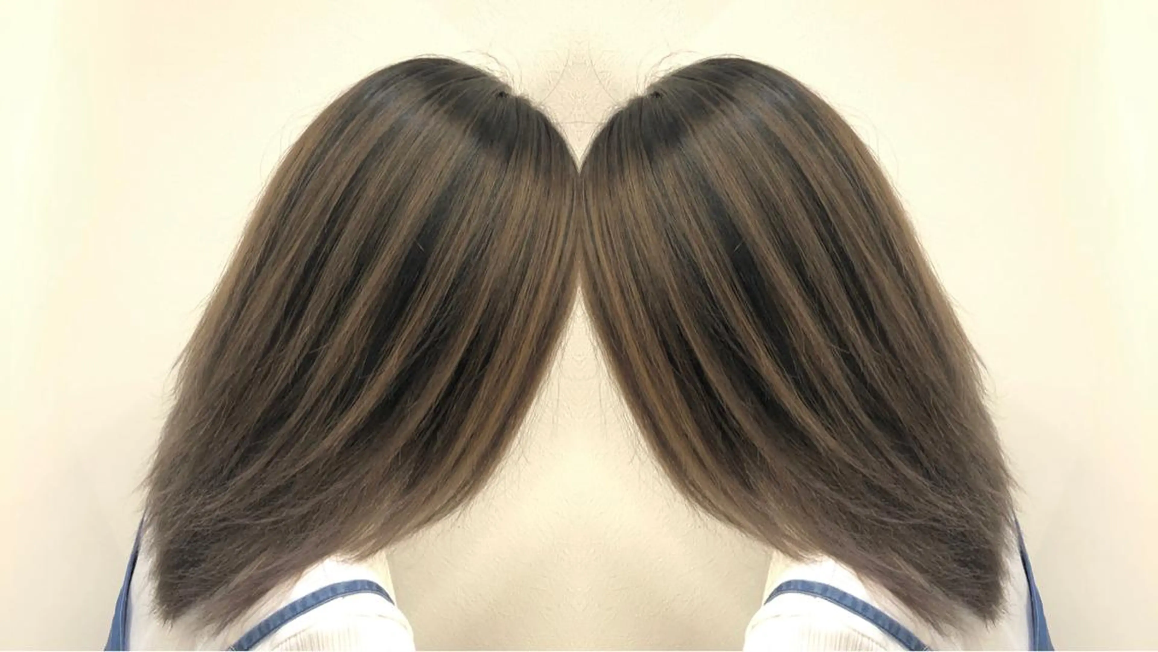 ミディアム カラー バレイヤージュ デザインカラー ハイライトカラー 外国人風カラー ハイライト アンドウ ユウ/ レイヤーカット/韓国のヘアスタイル