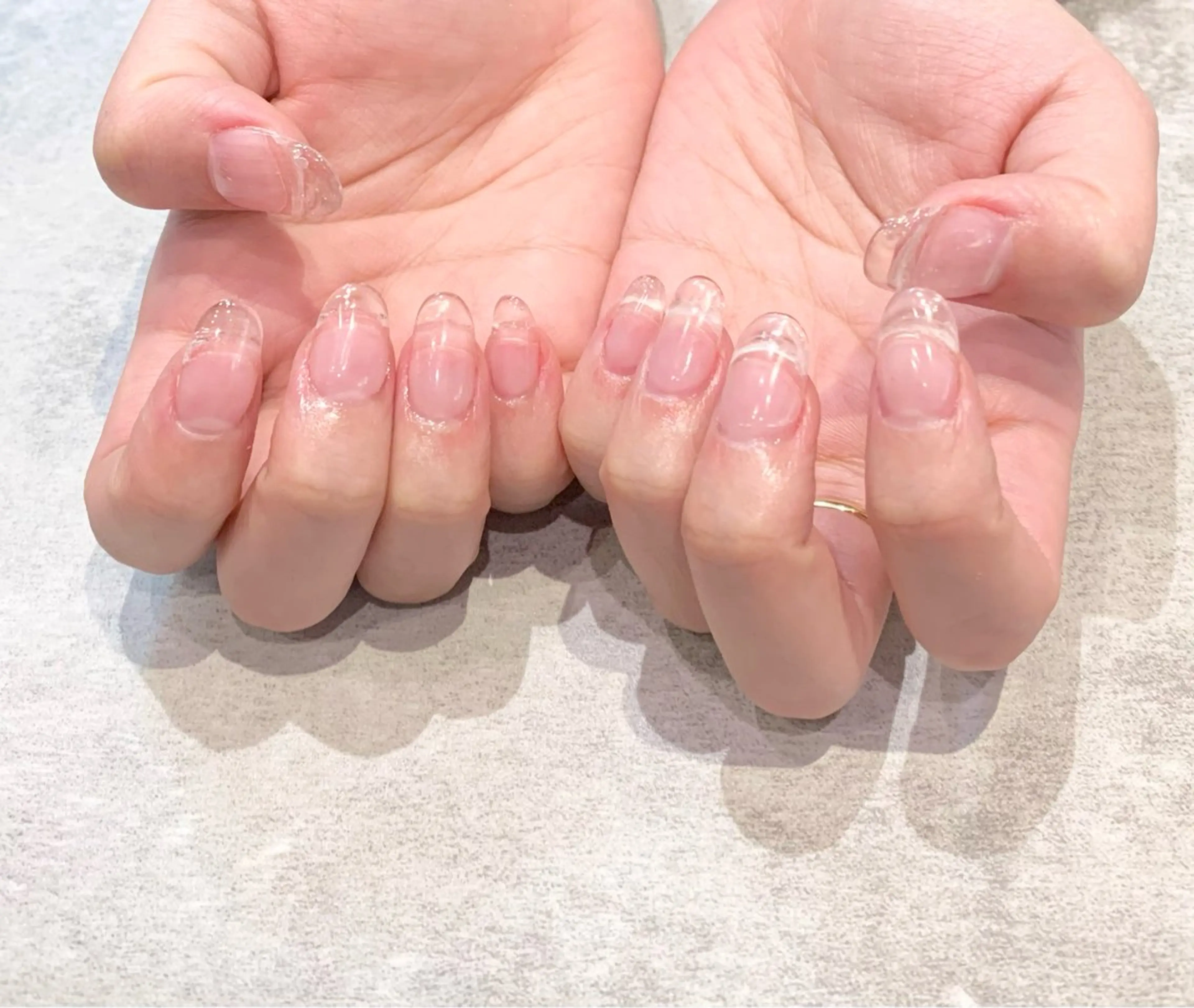 ネイル クリアネイル 長さ出し ecrin 💎 mayuのネイルデザイン