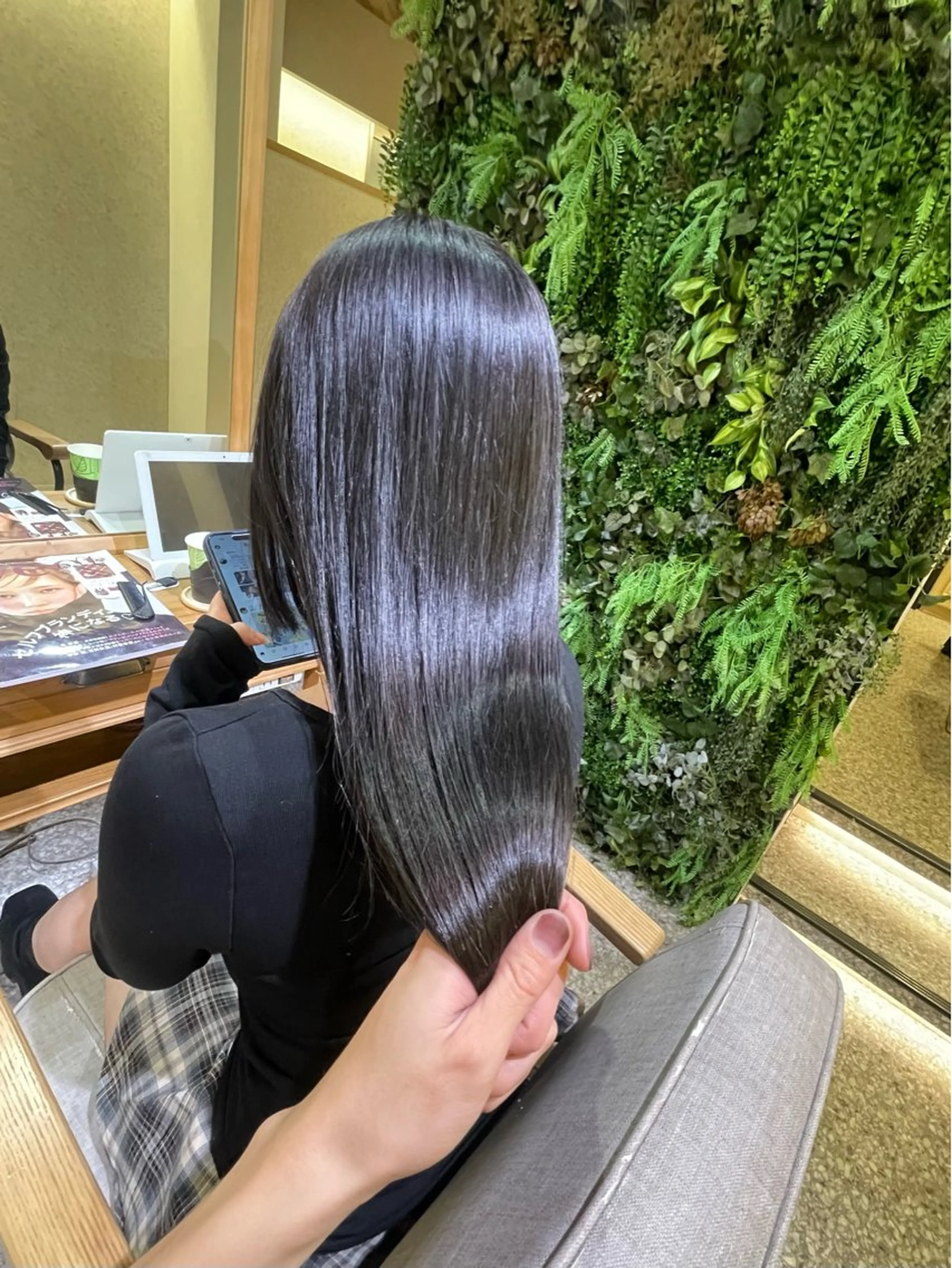 【髪質改善🫧】ケアカラー+ミルボン3stepトリートメントの写真