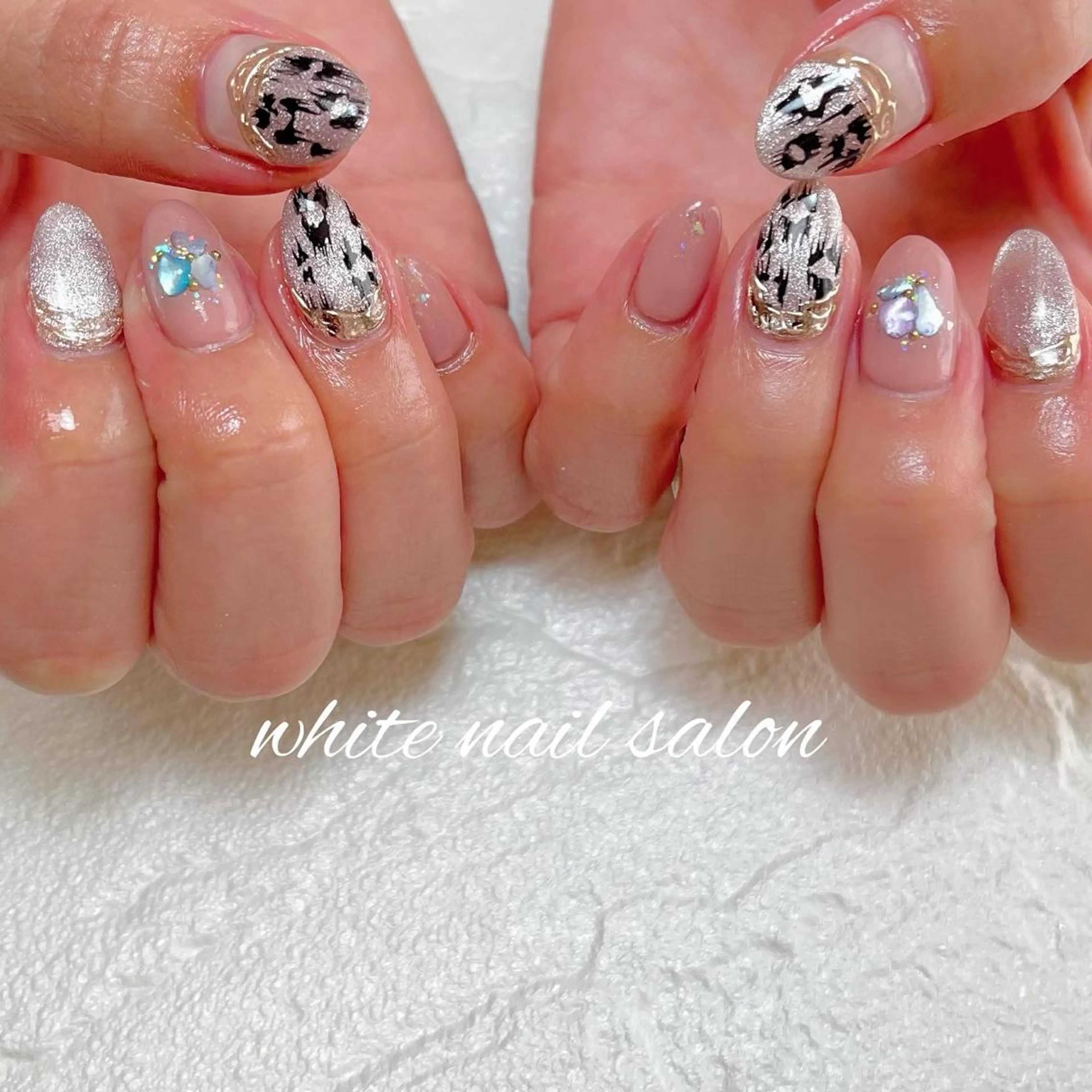 ネイル フットネイル ジェルネイル ハードジェル ラメ(グリッター) 持ち込み ハンドネイル white nail salonのネイルデザイン