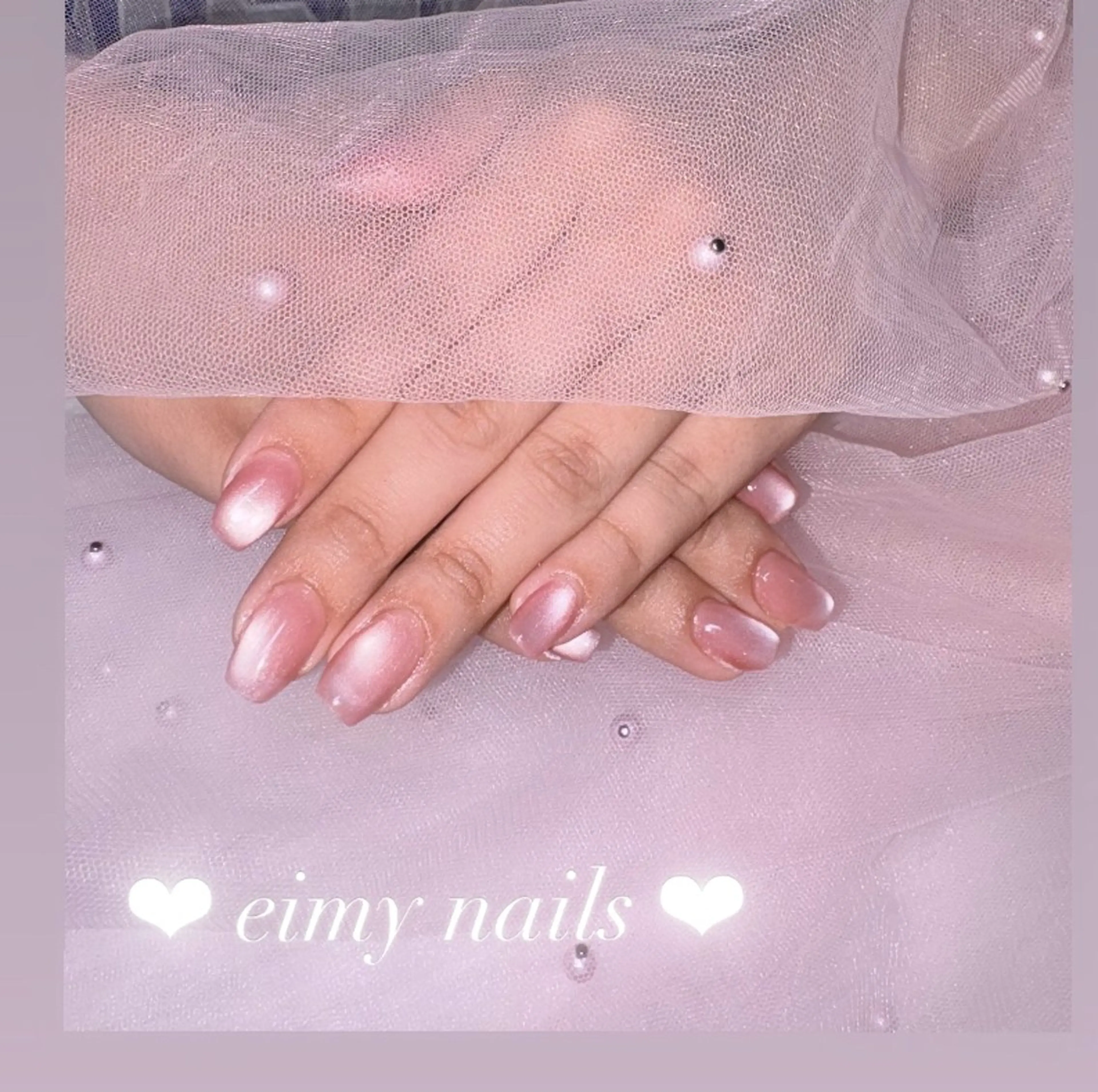 ネイル マグネットネイル マグネットワンカラー ワンカラーネイル ピンク 春ネイル ハンドネイル eimy nails♡のネイルデザイン