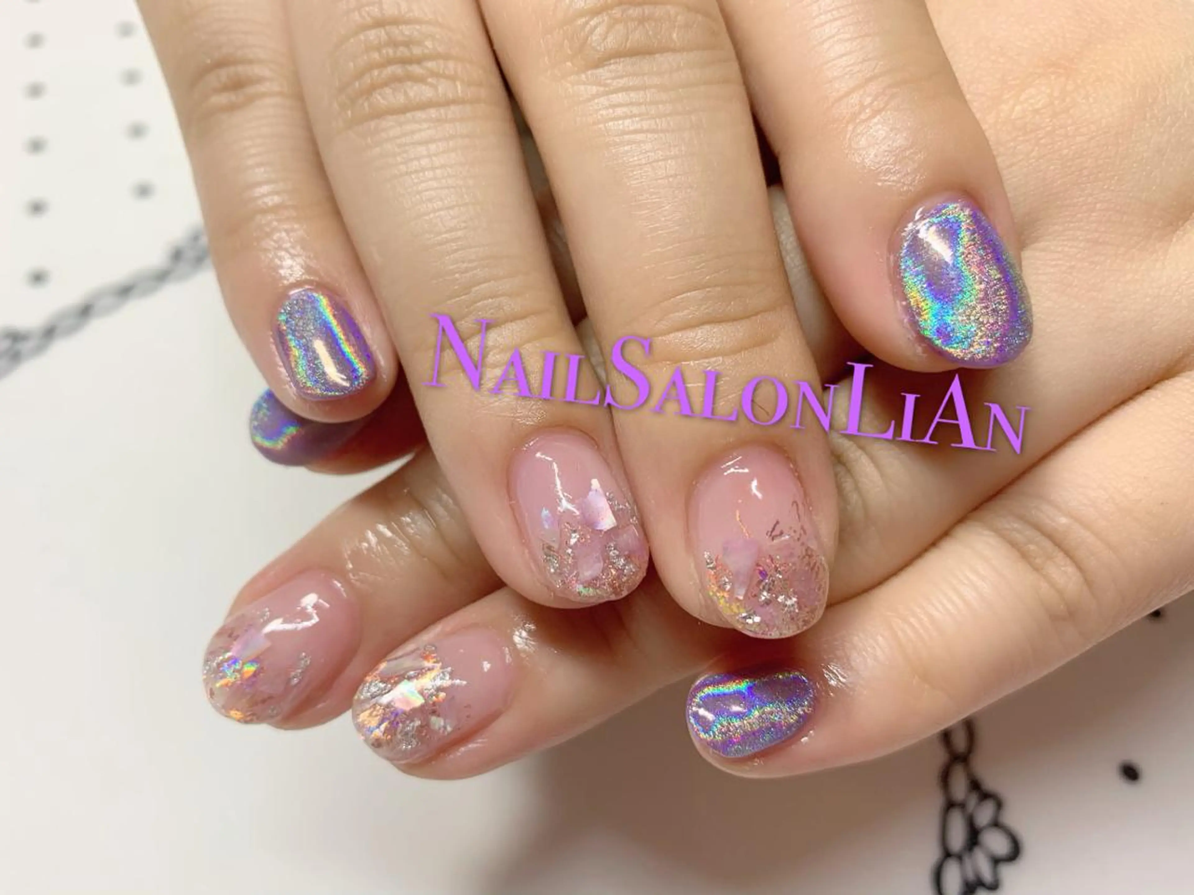 ネイル アートネイル 持ち込み シンプルネイル ストーンネイル NailSalon LiAnのネイルデザイン