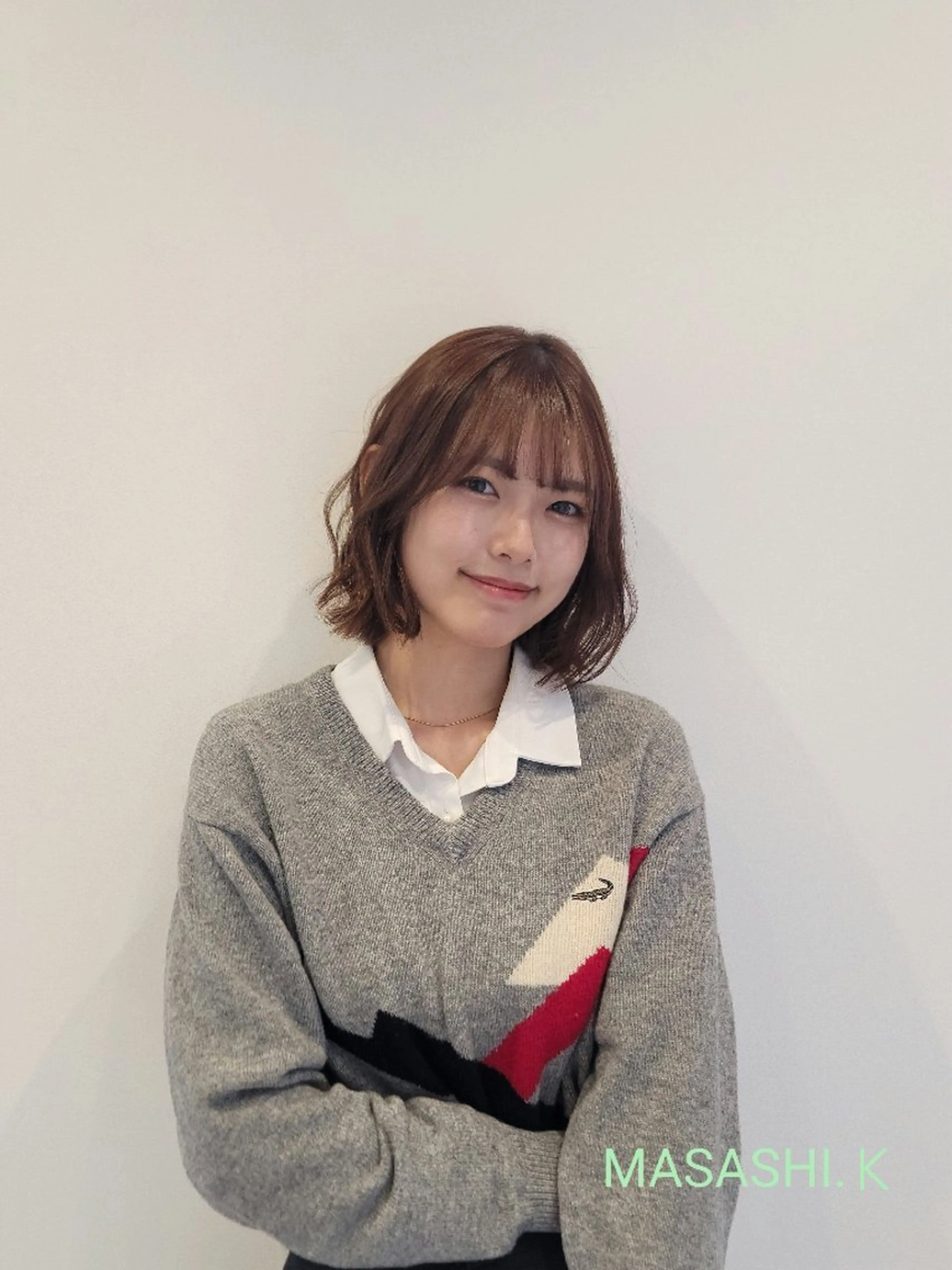 ミディアム ボブ パーマ 高口    雅のヘアスタイル
