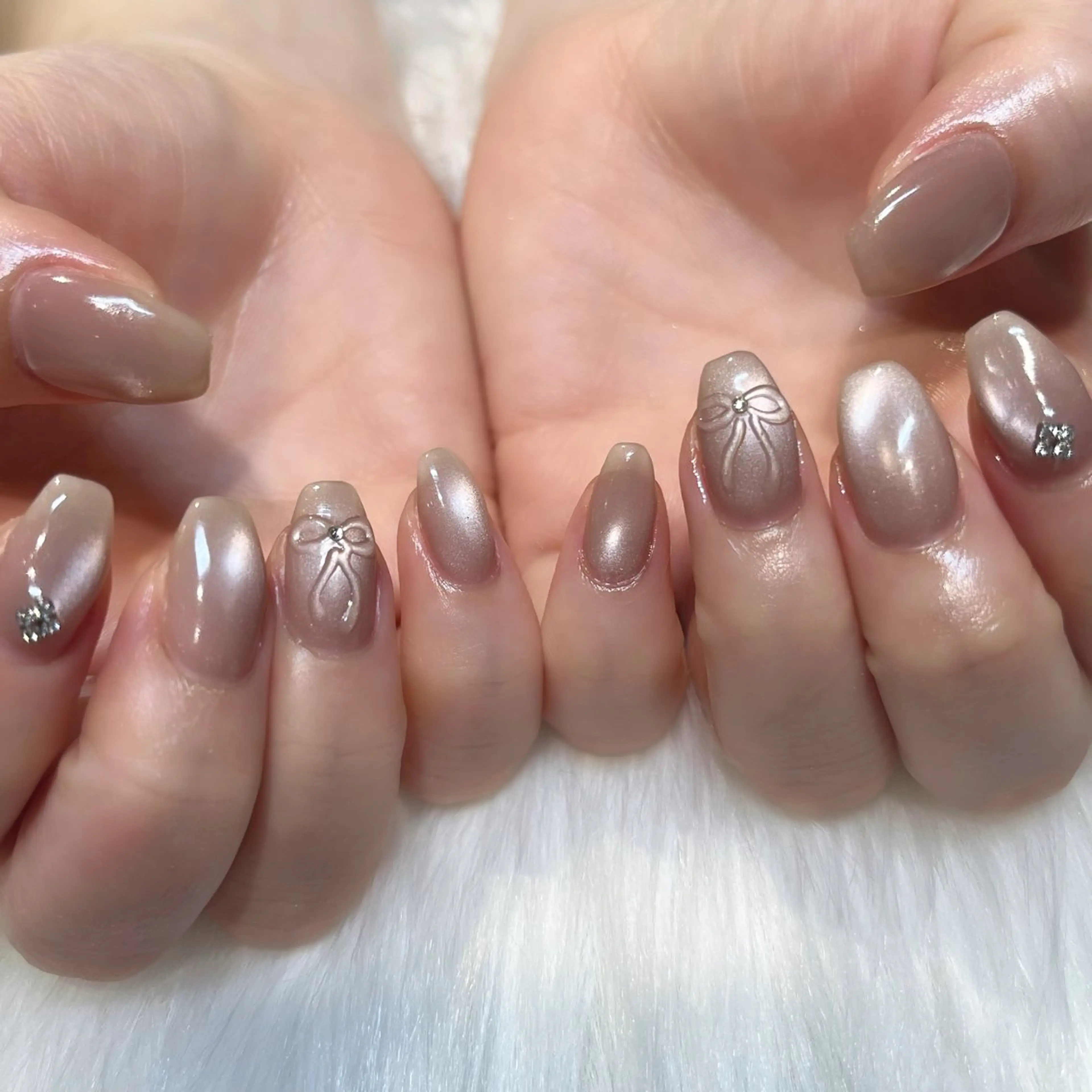 ネイル アートネイル ガーリー 韓国ネイル 持ち込み ワンホンネイル KOKONA 🎀のネイルデザイン